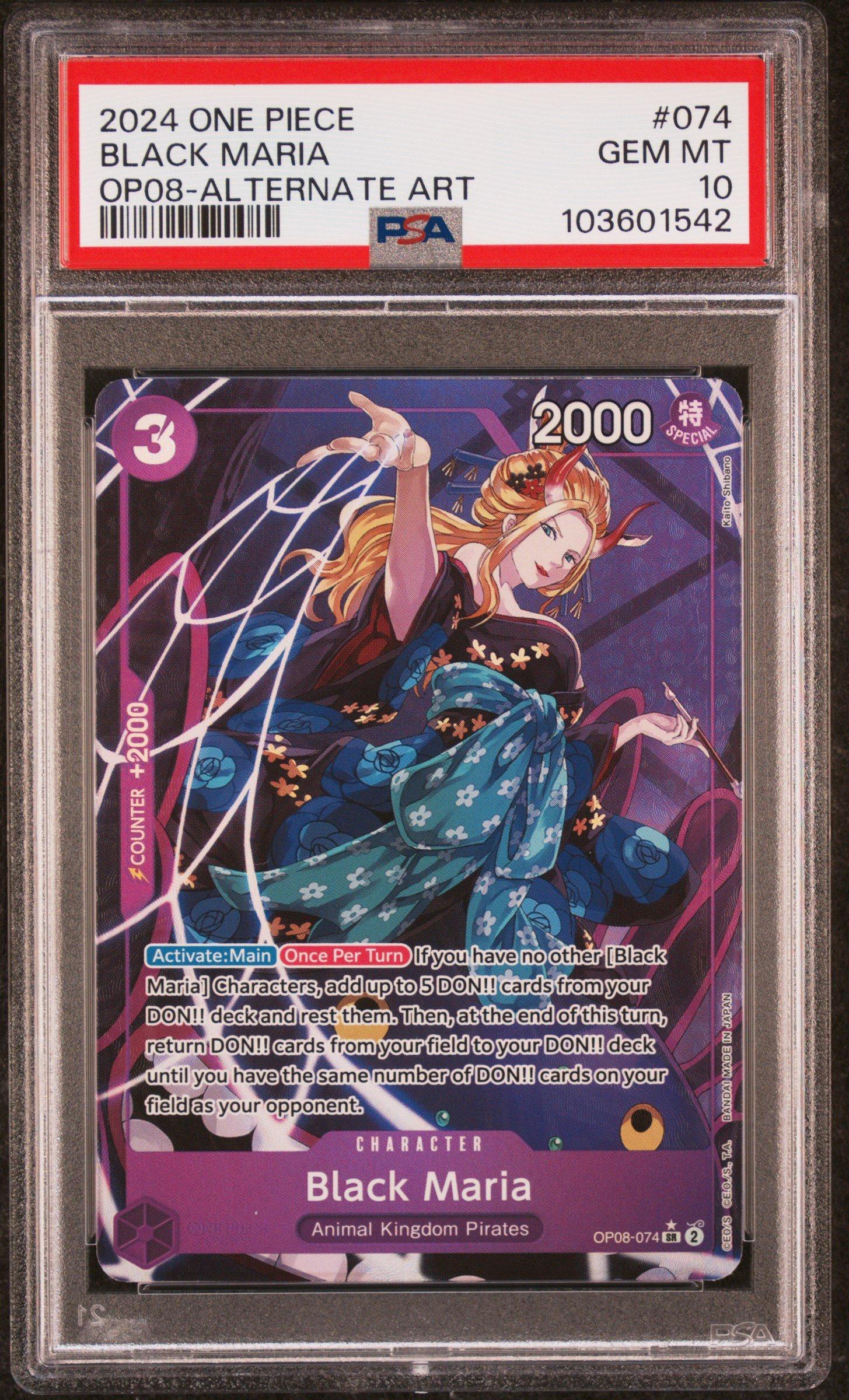 2024 One Piece Op08-two Legends 074 Black Maria Alternate Art PSA