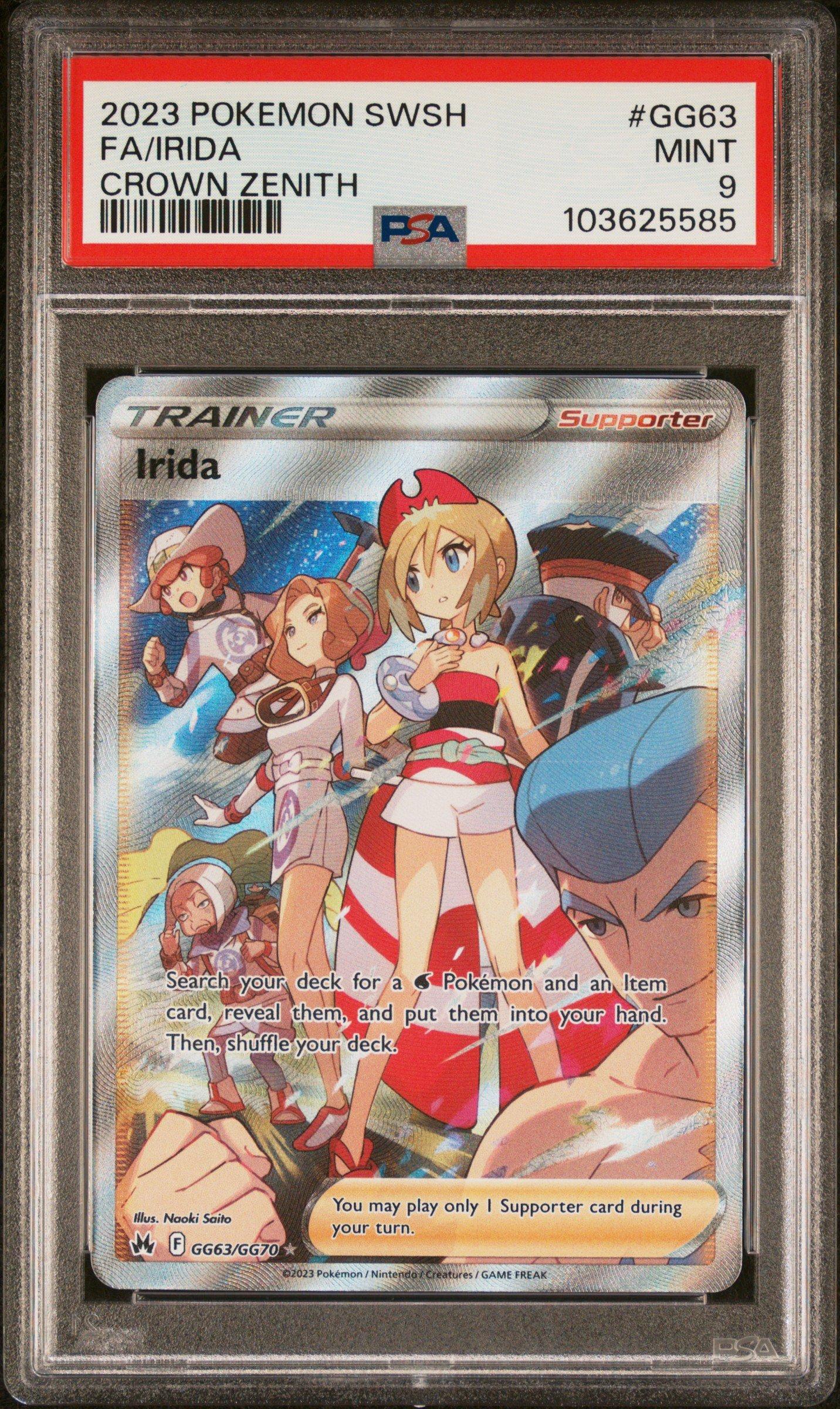 2023 Pokemon Sword And Shield Crown Zenith Gg63 Full Art/irida PSA