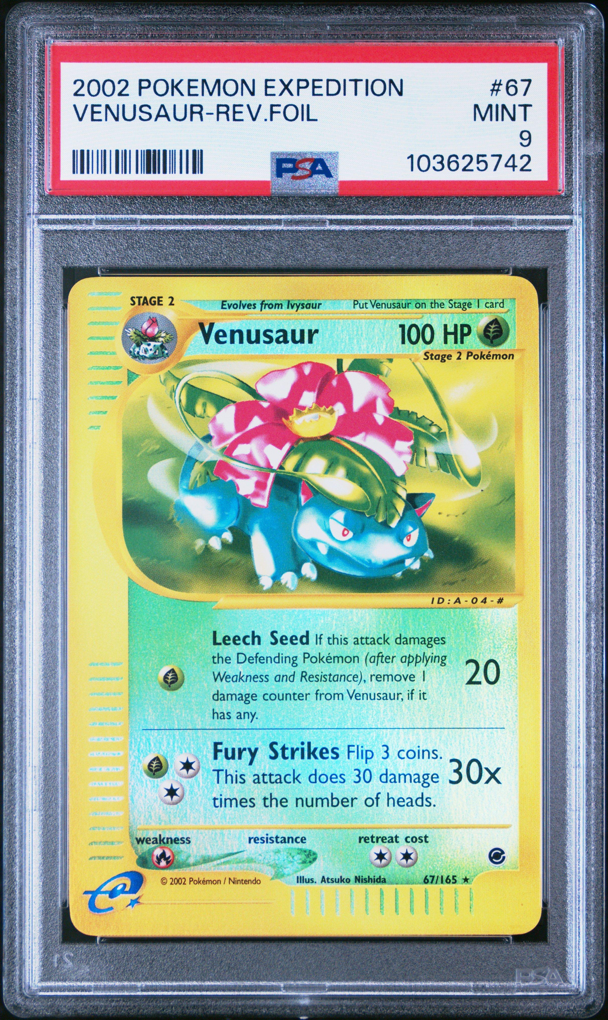 2002 Pokemon Expedition 67 Venusaur-reverse Foil PSA 9