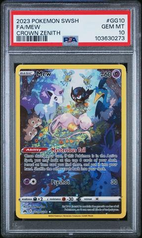 ポケモンカードゲーム _____'s mew ars9 psa9 2023 Pokemon Sword And Shield Crown Zenith Gg10 Full Art/mew PSA 9