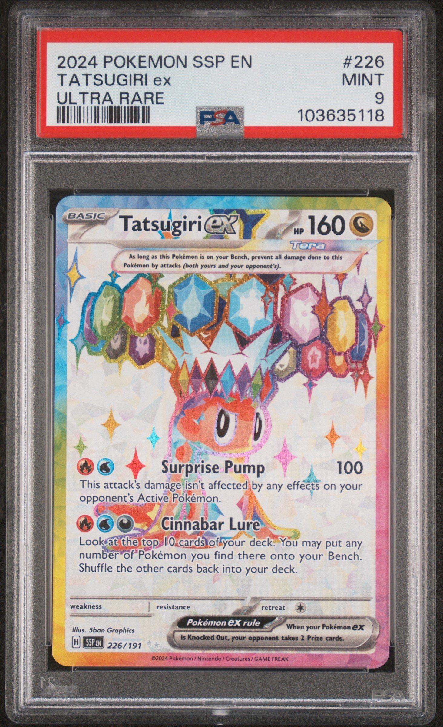 226 191 pokemon card Pokémon TCG - Tatsugiri ex - 226/191 - Ultra Rare Celebrate the incredible history of the TCG hobby by adding this Mega Greninja ex 2026 Pokemon Chaos Rising Special Illustration Rare #116 PSA Authenticated 10 Card to your vault Nigiragi-ex 226/191 Stürmische Funken Pokemon