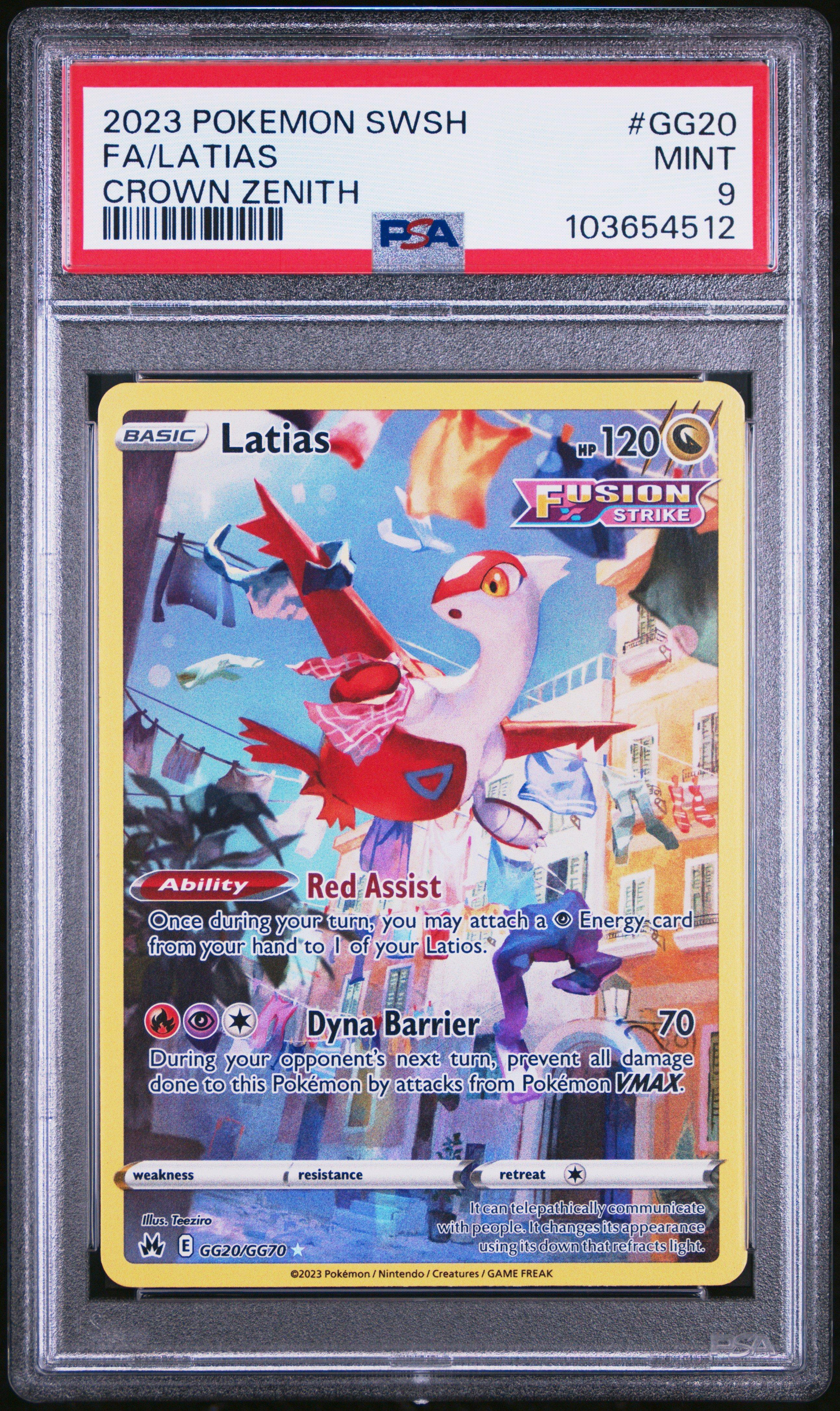 2023 Pokemon Sword And Shield Crown Zenith Gg20 Full Art/latias