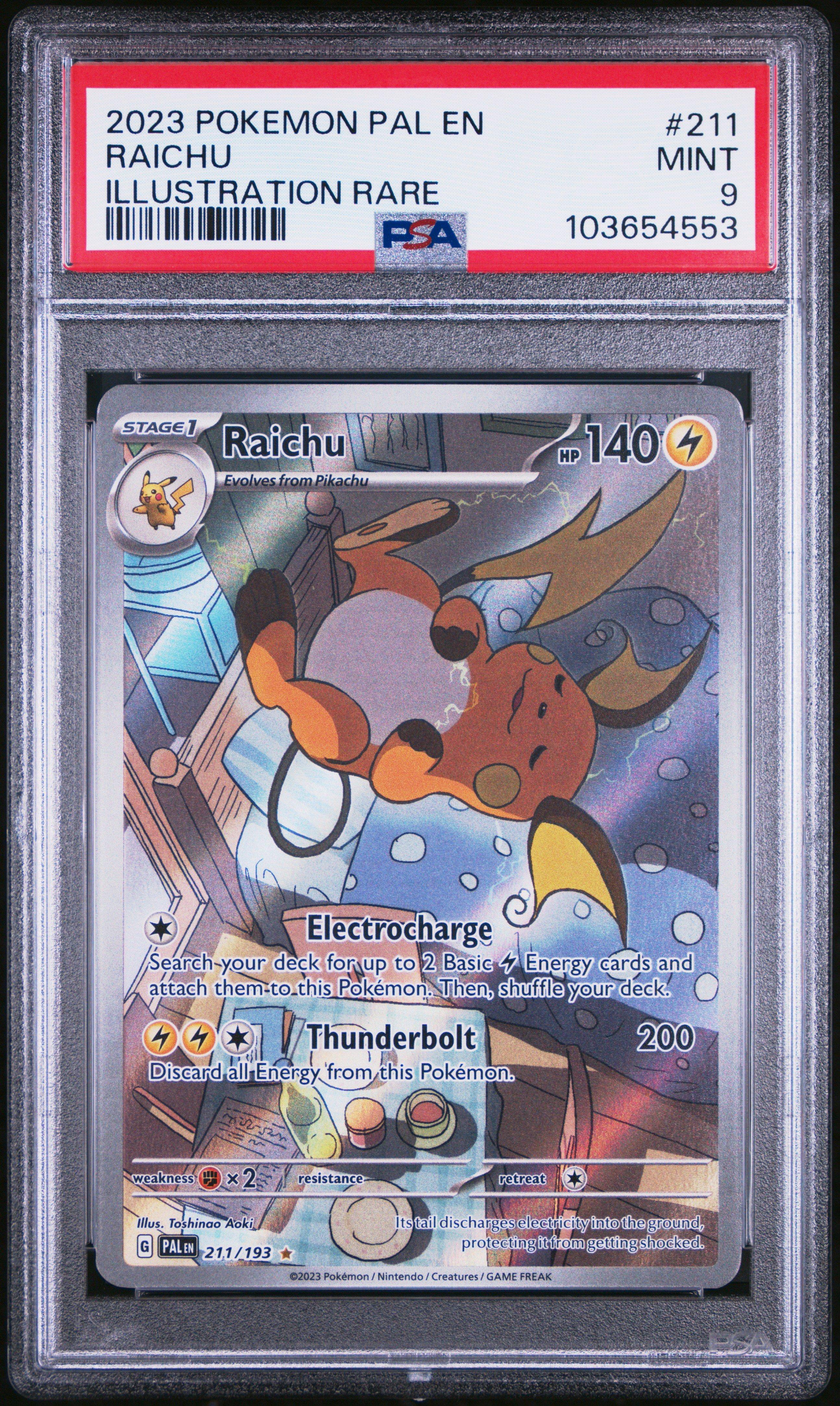 2023 Pokemon Pal En-paldea Evolved 211 Raichu Illustration Rare PSA