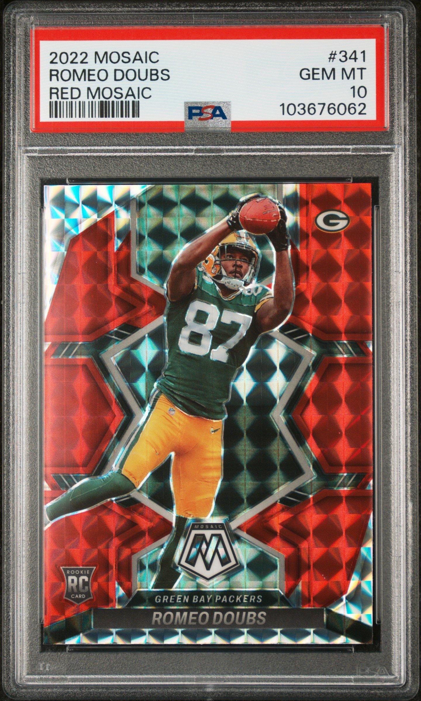 2022 Panini Mosaic 341 Romeo Doubs Red Mosaic PSA 10