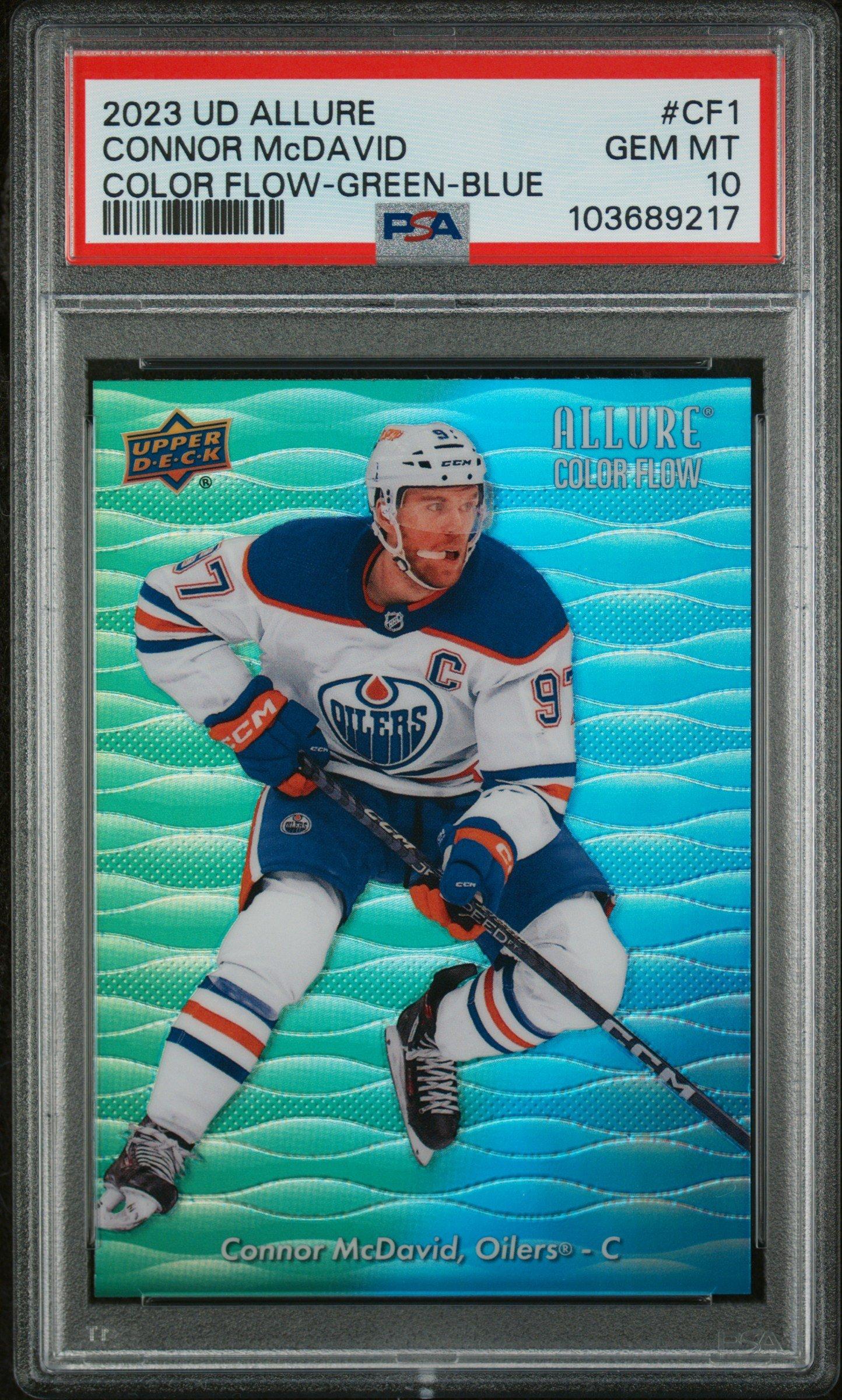 2023 Upper Deck Allure Color Flow Cf1 Connor Mcdavid Green-blue PSA 10
