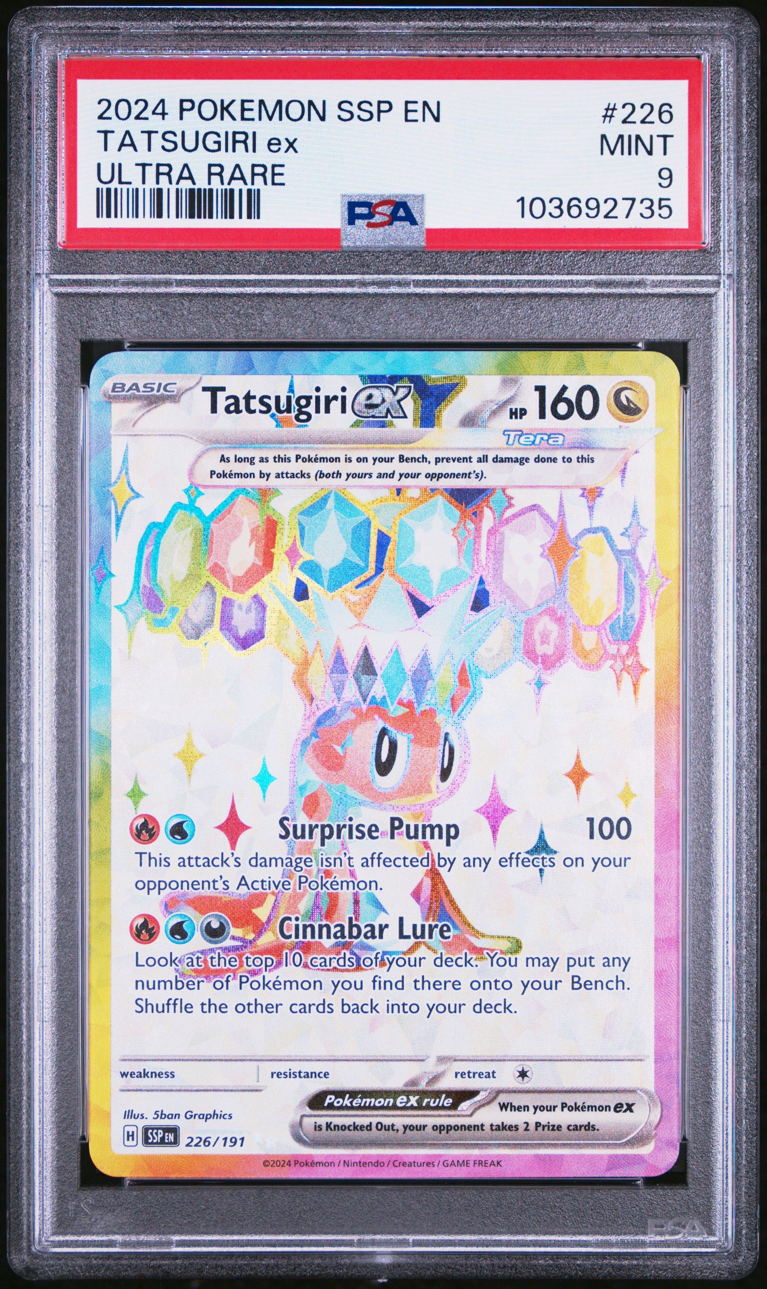 2024 Pokemon Ssp En-surging Sparks 226 Tatsugiri Ex Ultra Rare PSA