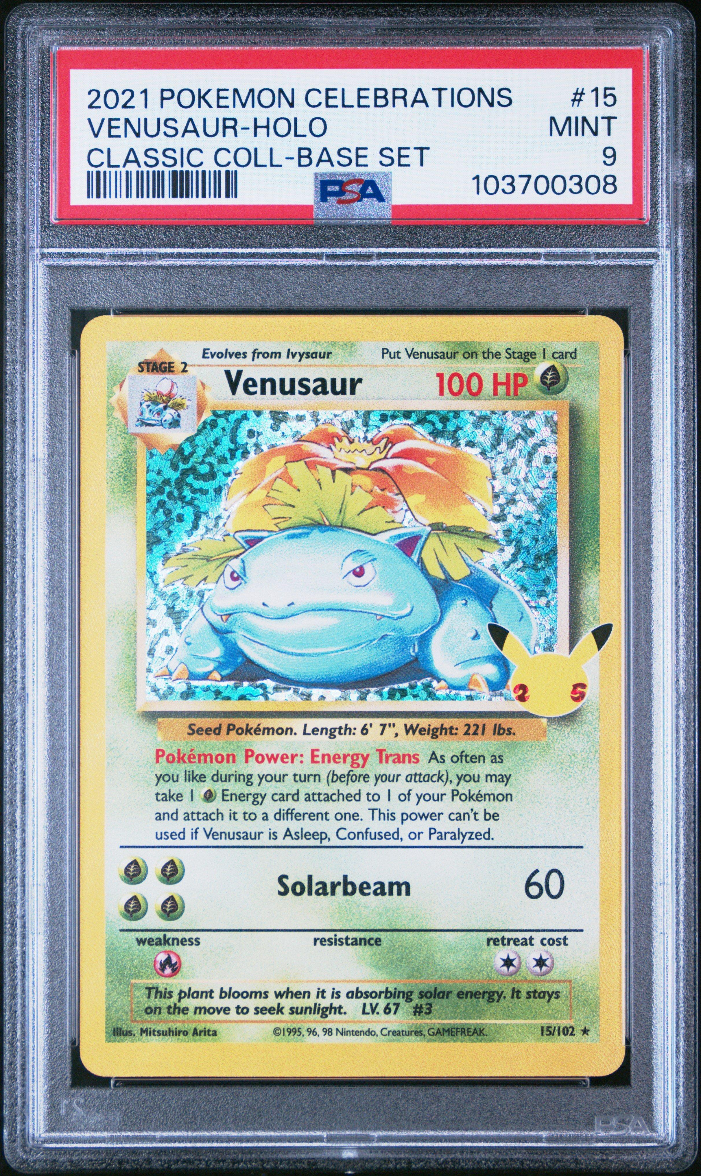 2021 Pokemon Celebrations Classic Collection 15 Venusaur-holo PSA 9