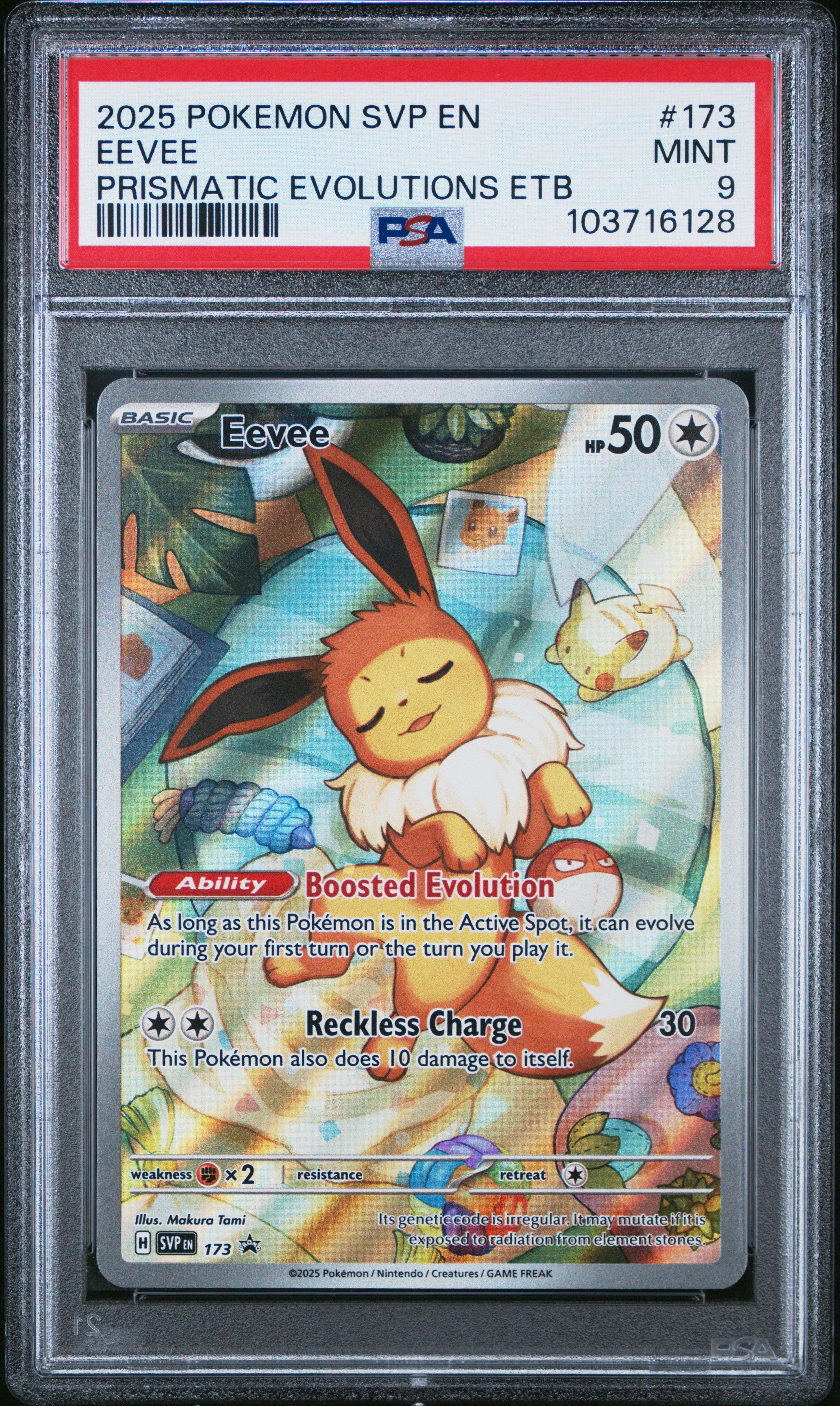 2025 Pokemon Svp En-sv Black Star Promo 173 Eevee Prismatic Evolutions Elite Trainer Box PSA