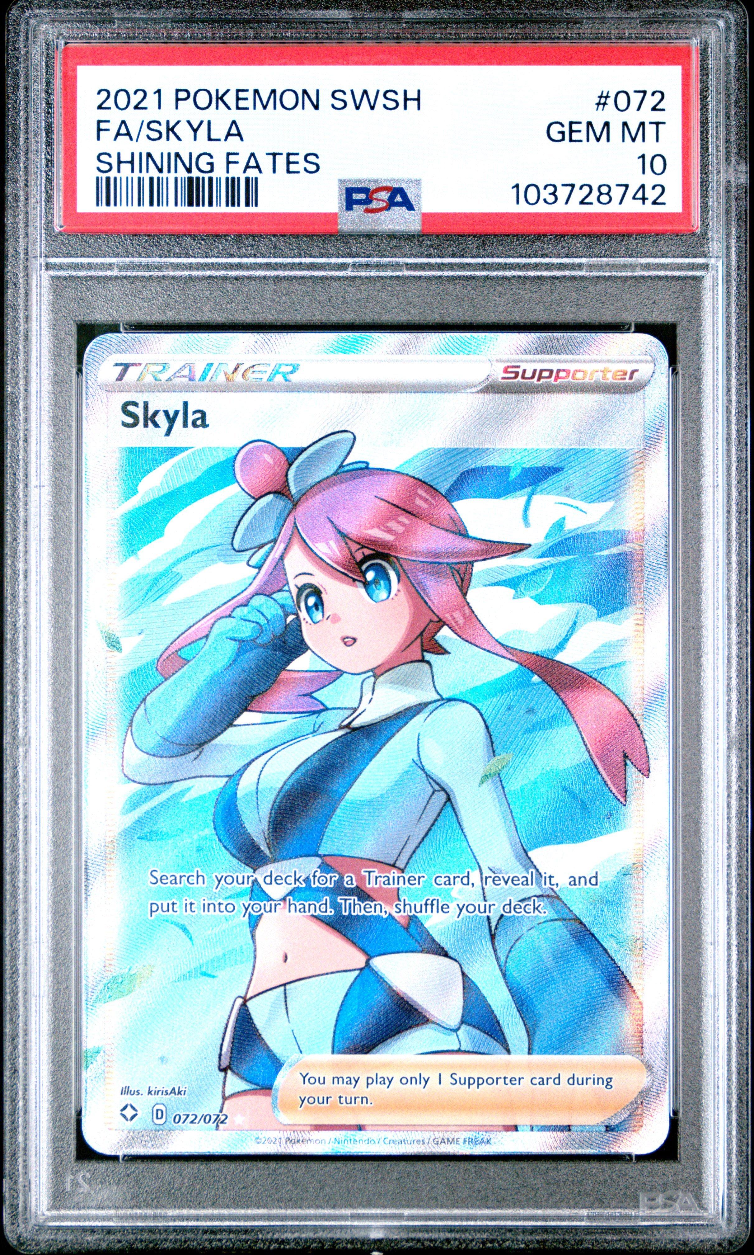 2021 Pokemon Sword & Shield Shining Fates 072 Full Art/skyla PSA