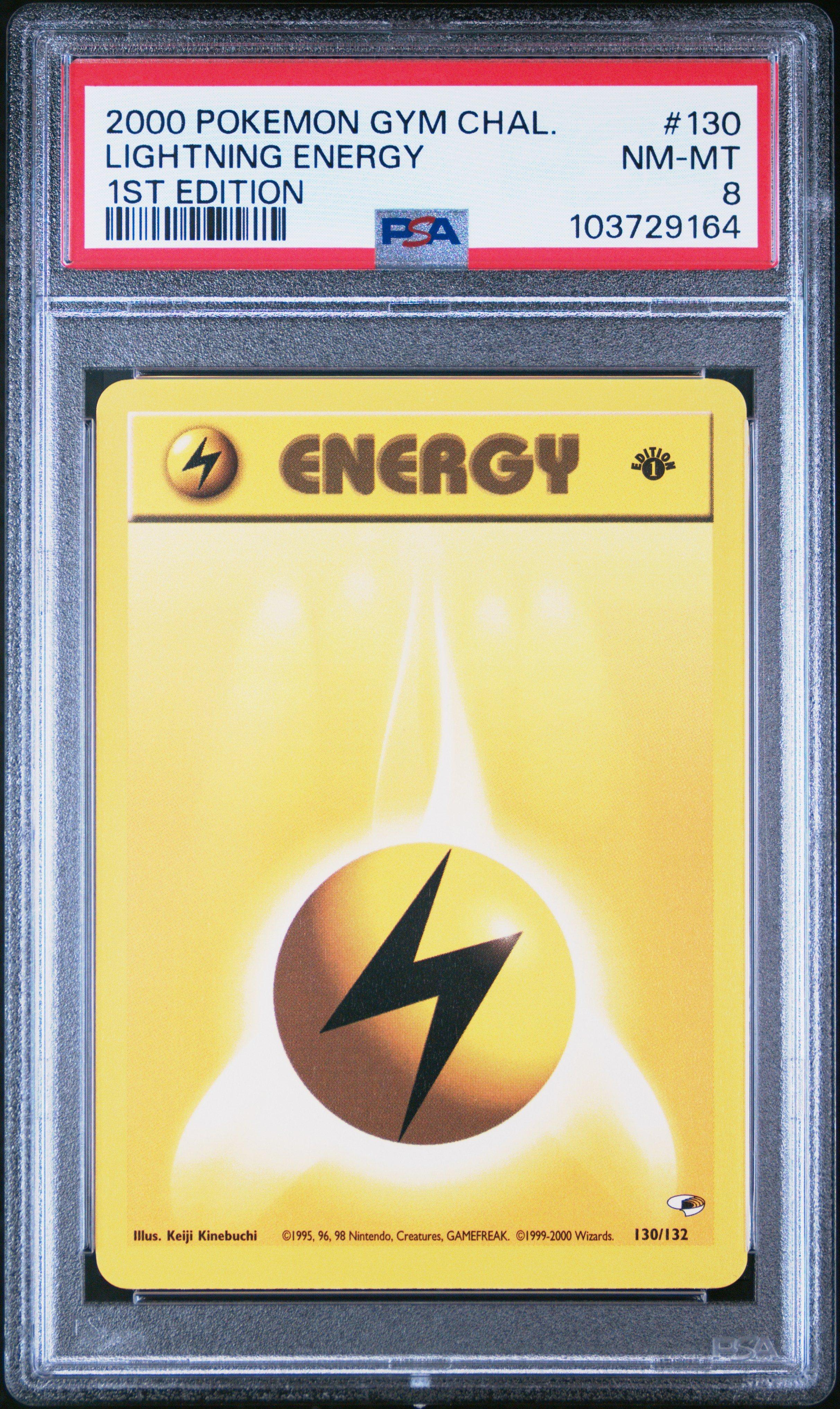 2000 Pokemon Gym Challenge 130 Lightning Energy 1st Edition PSA