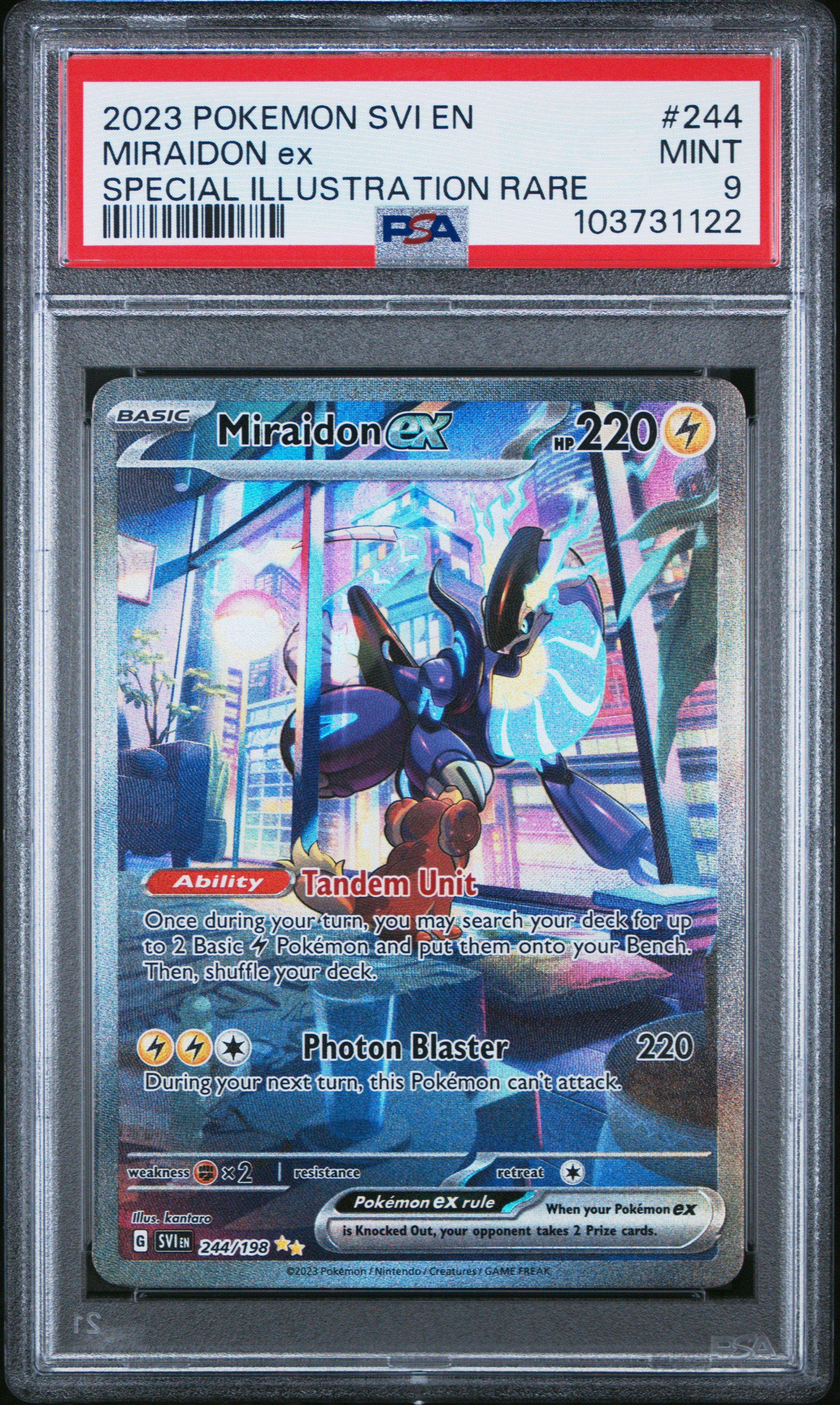 【青と春】PSA9バスター・ブレイダー他 2023 Pokemon Svi En-scarlet & Violet 244 Miraidon Ex Special
