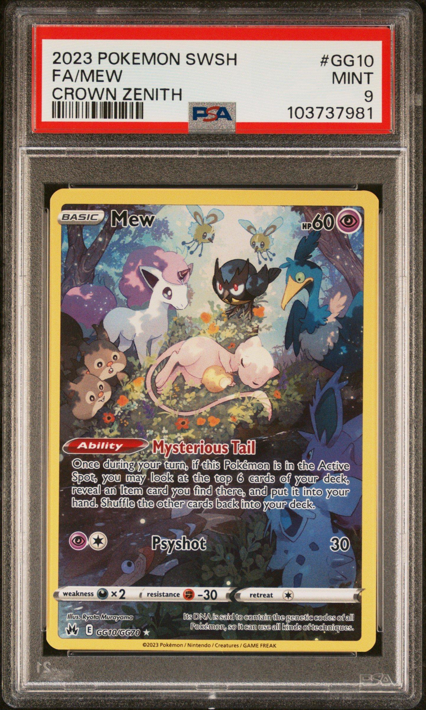 2023 Pokemon Sword And Shield Crown Zenith Gg10 Full Art/mew PSA
