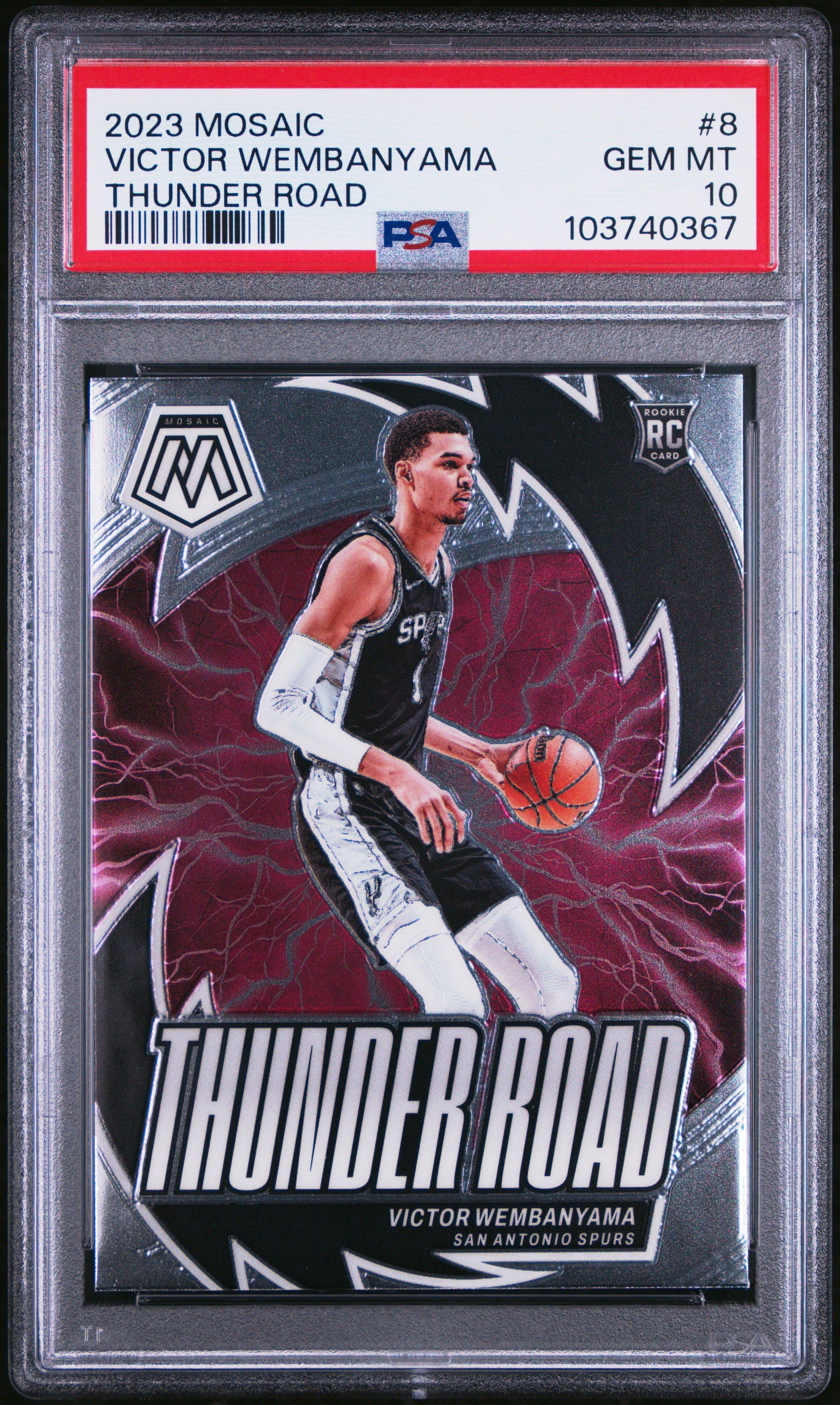 2023 Panini Mosaic Thunder Road 8 Victor Wembanyama PSA 10
