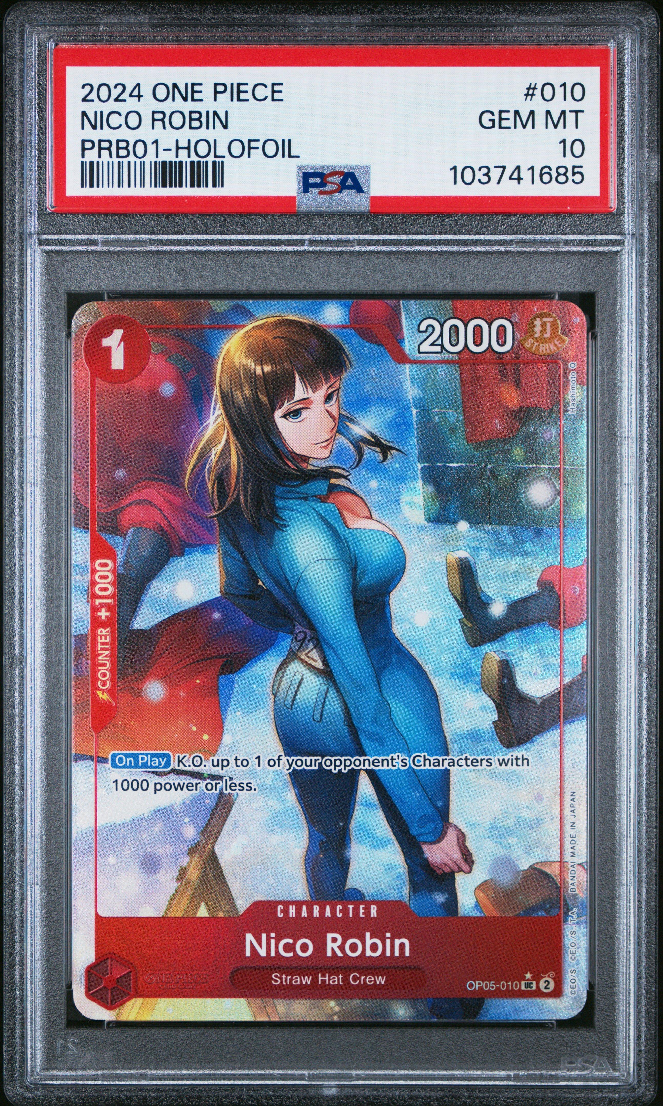2024 One Piece Prb01-premium Booster -one Piece Card The Best- 010 Nico Robin Holofoil PSA 10