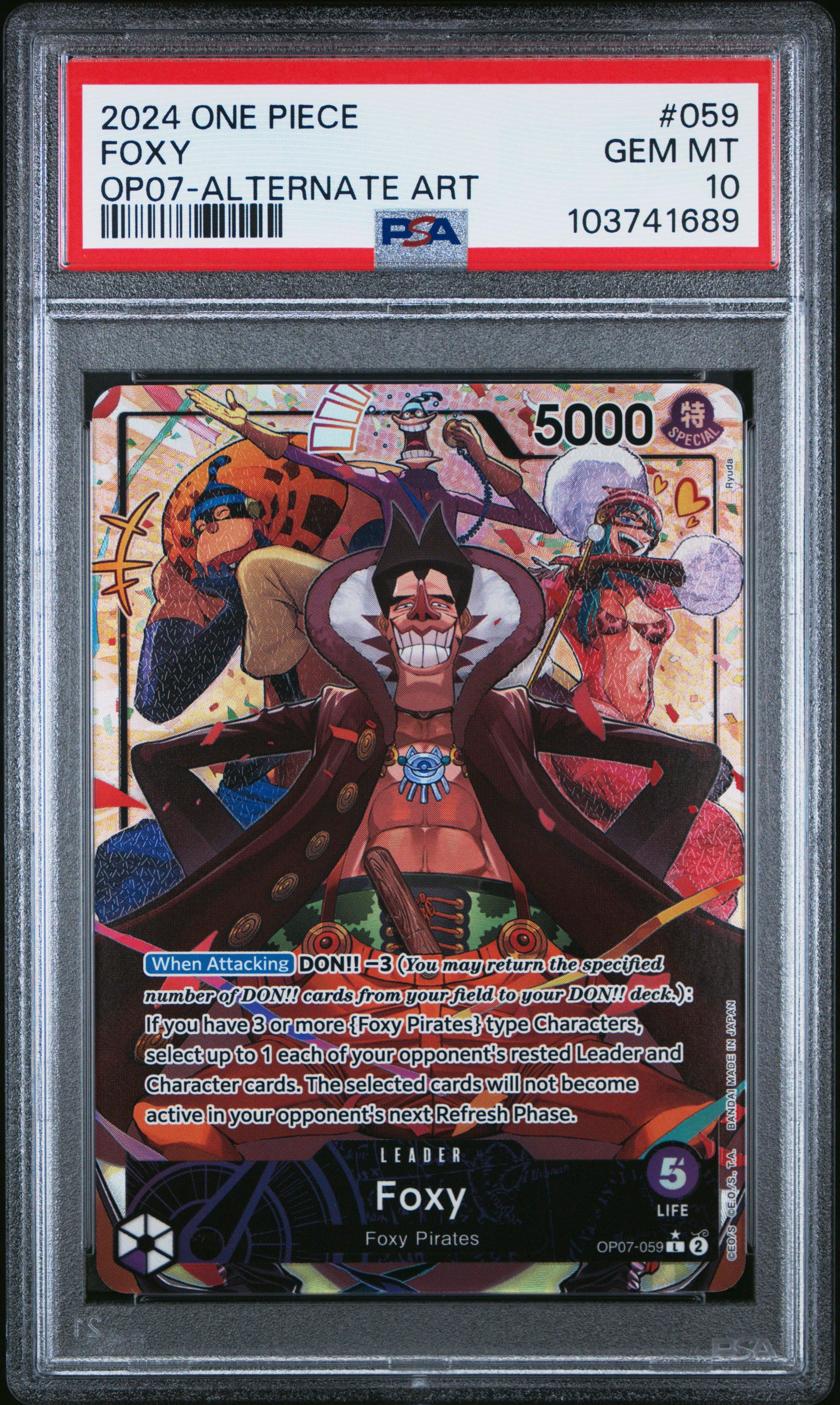 2024 One Piece Op07-500 Years In The Future 059 Foxy Alternate Art