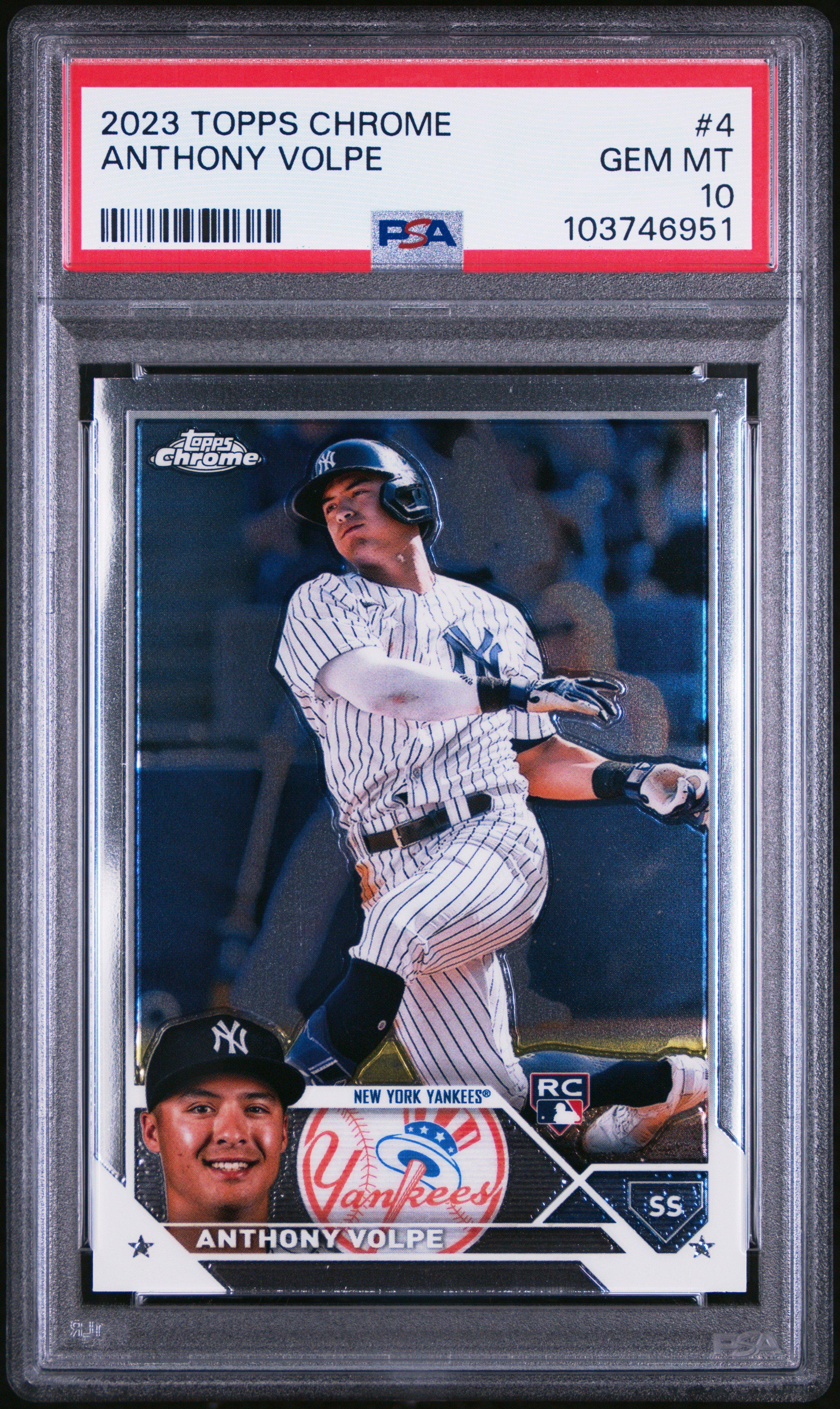 2023 Topps Chrome 4 Anthony Volpe PSA 10