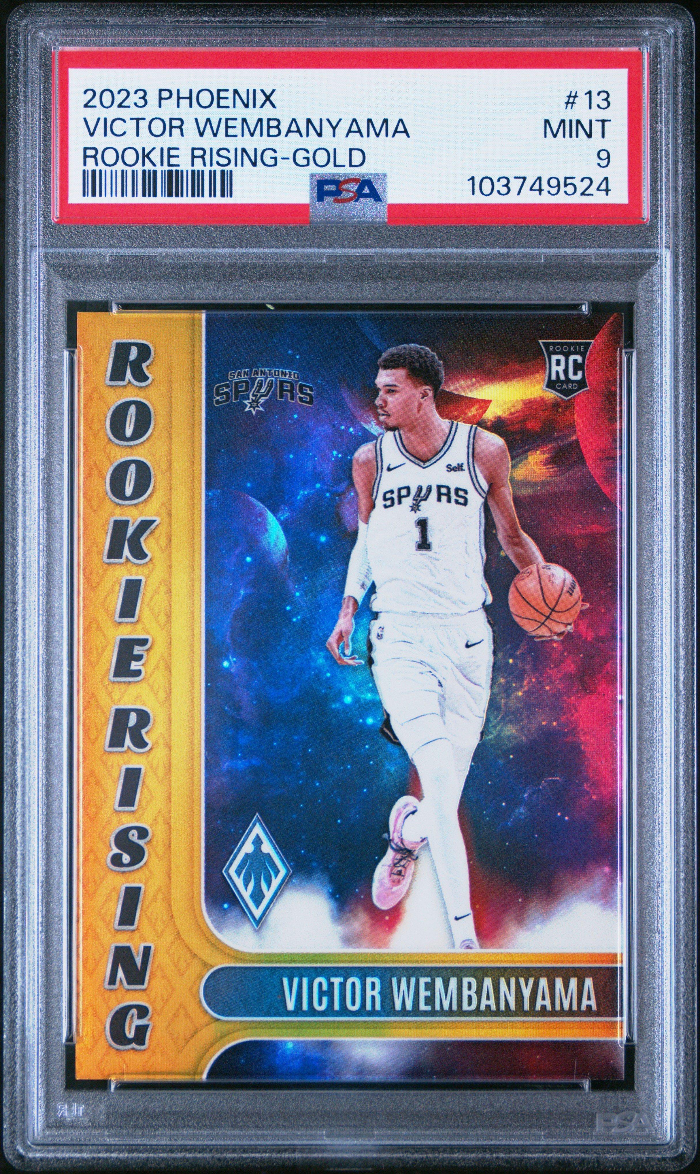 2023 Panini Phoenix Rookie Rising 13 Victor Wembanyama Gold PSA 9