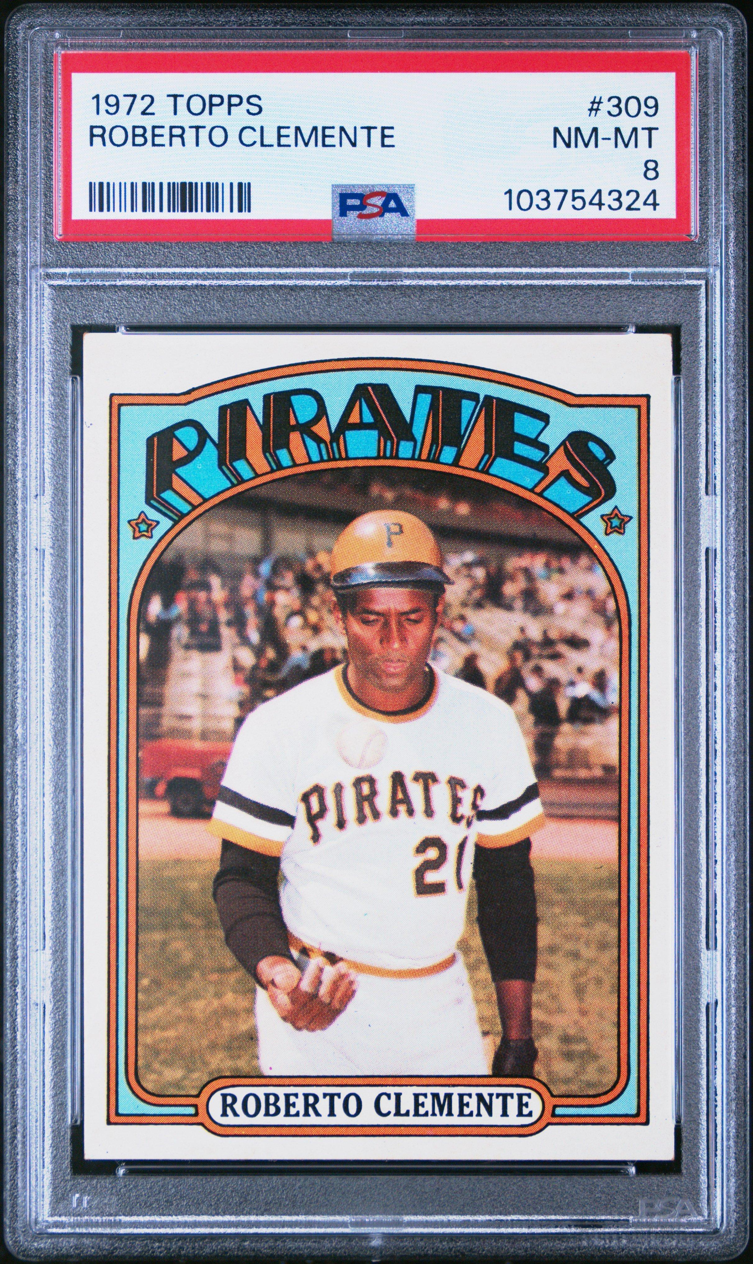 1972 Topps 309 Roberto Clemente PSA 8