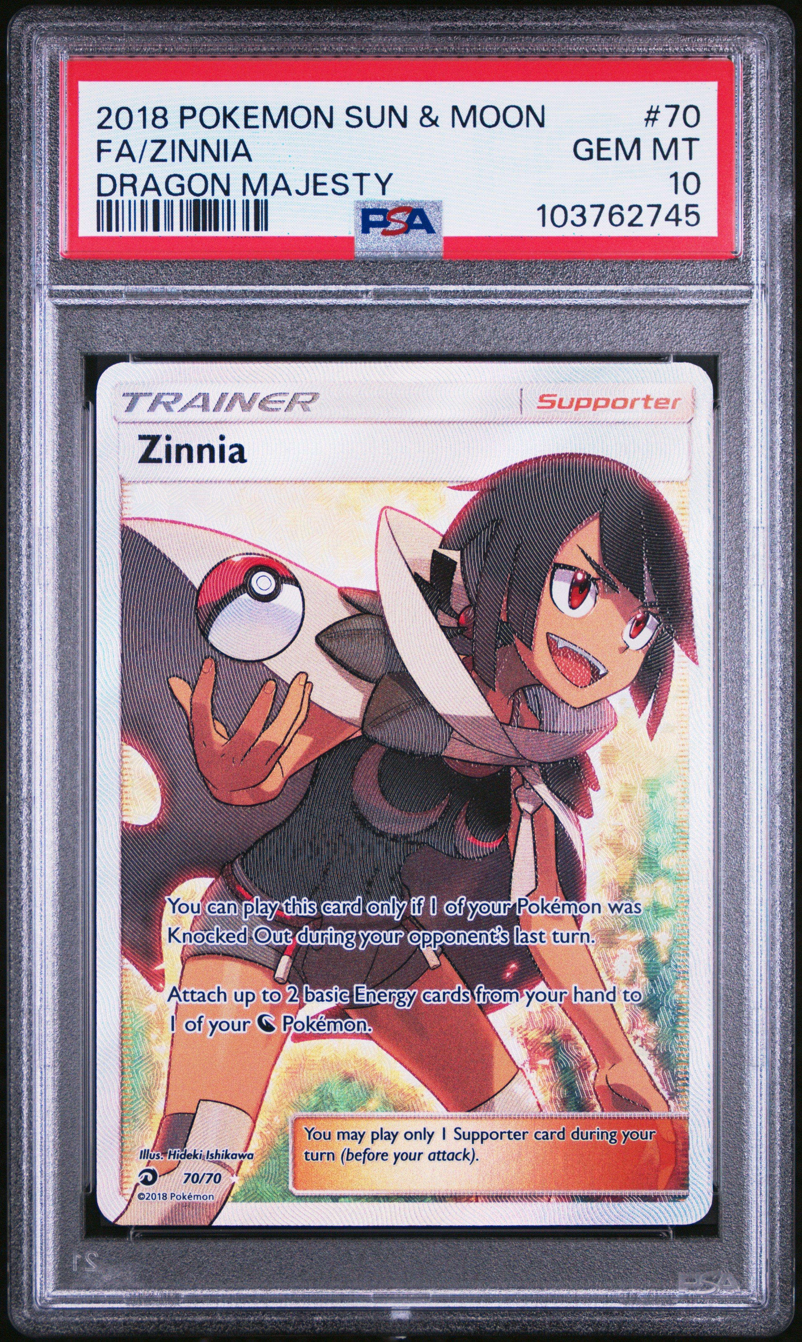 2018 Pokemon Sun & Moon Dragon Majesty 70 Full Art/zinnia PSA