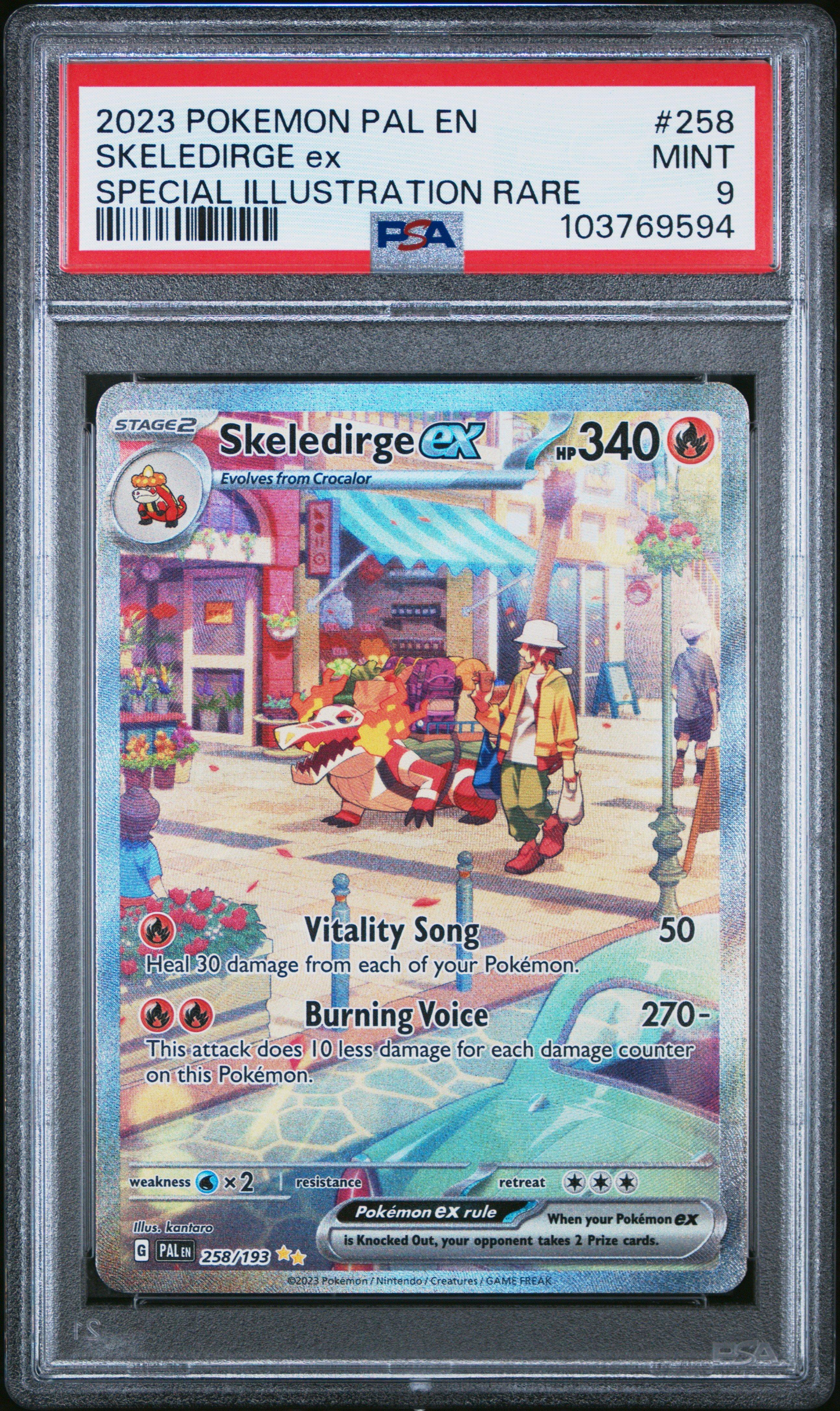 2023 Pokemon Pal En-paldea Evolved 258 Skeledirge Ex Special Illustration Rare PSA