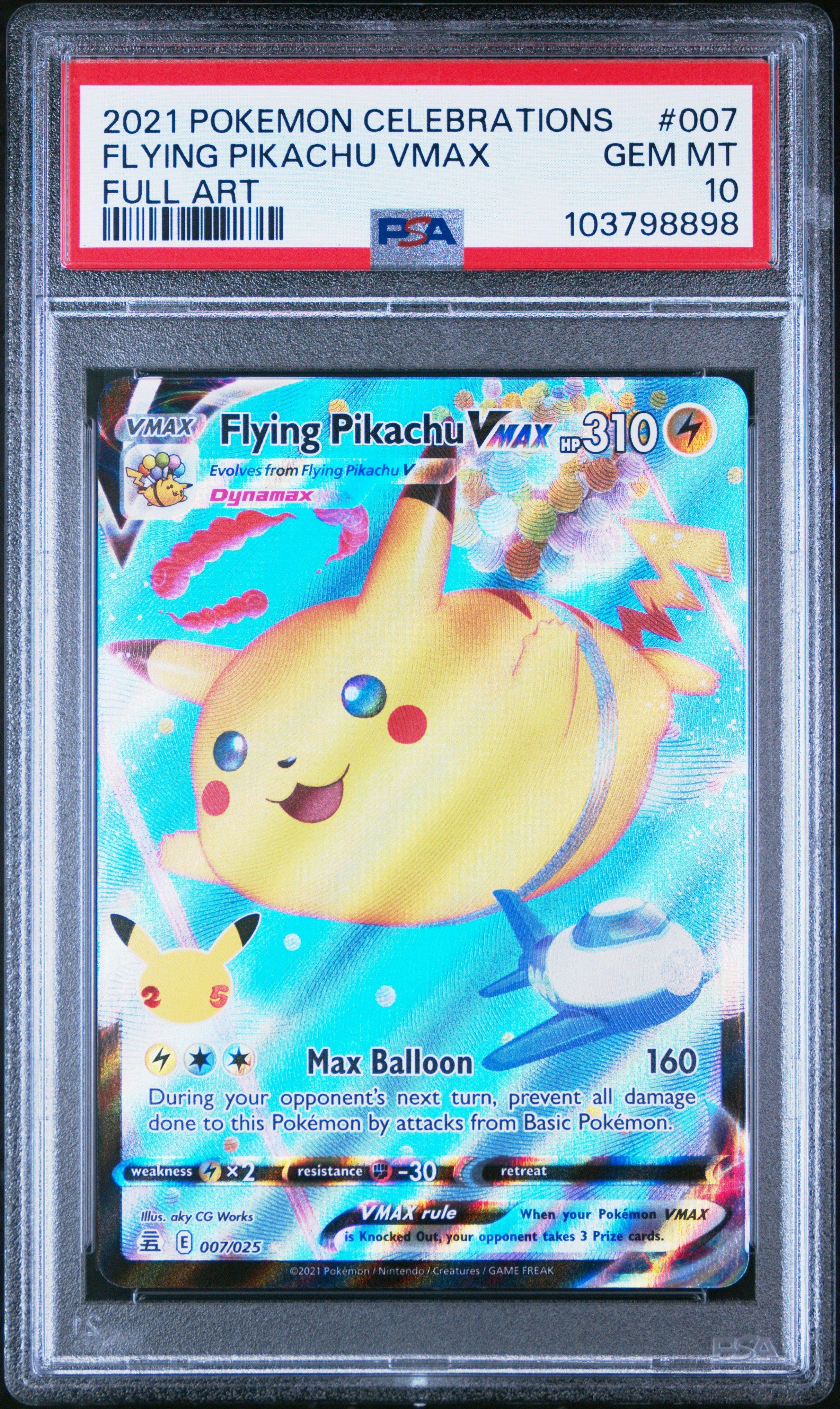 2021 Pokemon Celebrations 007 Full Art/flying Pikachu Vmax PSA 10