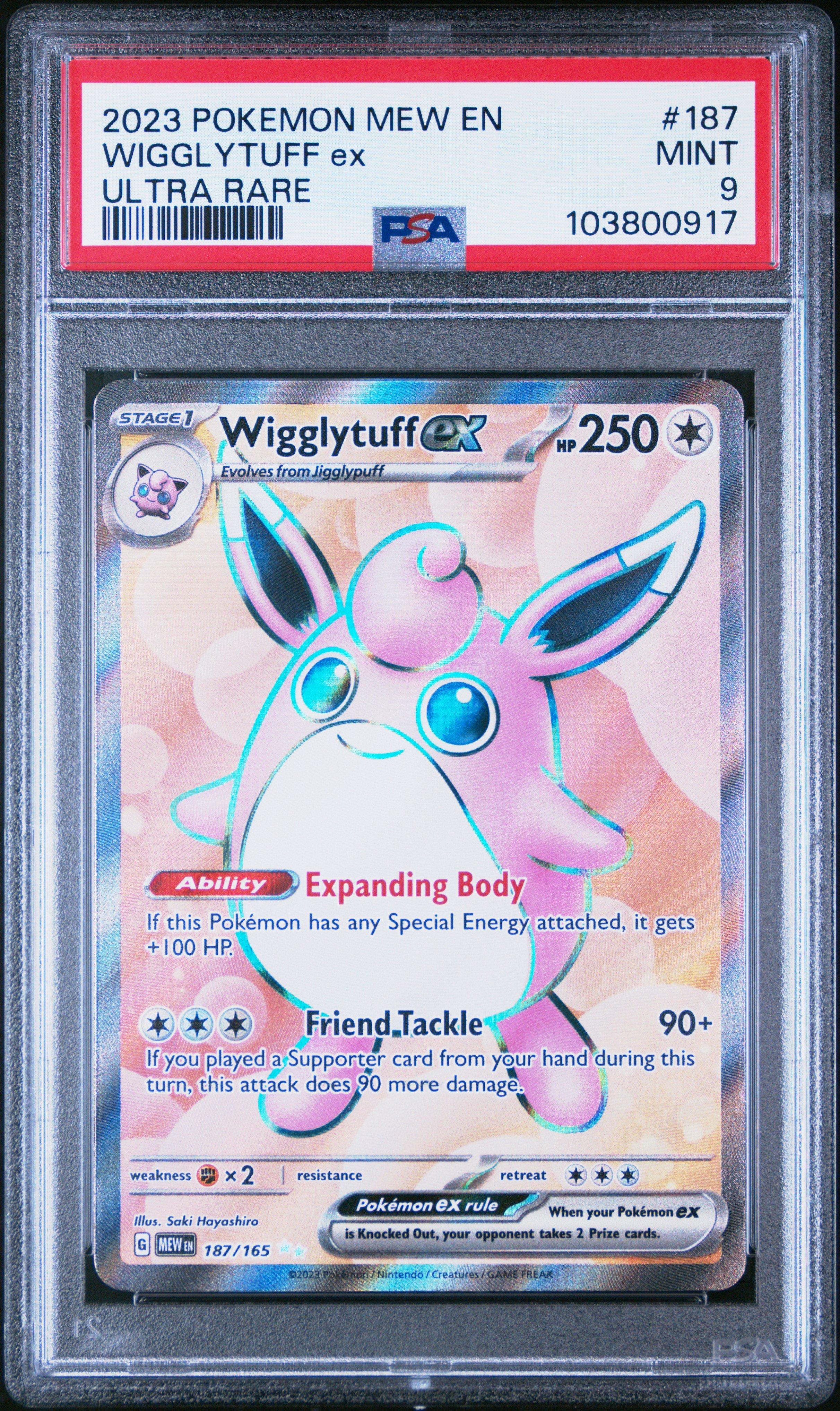 2023 Pokemon Mew En-151 187 Wigglytuff Ex Ultra Rare PSA 9 Graded