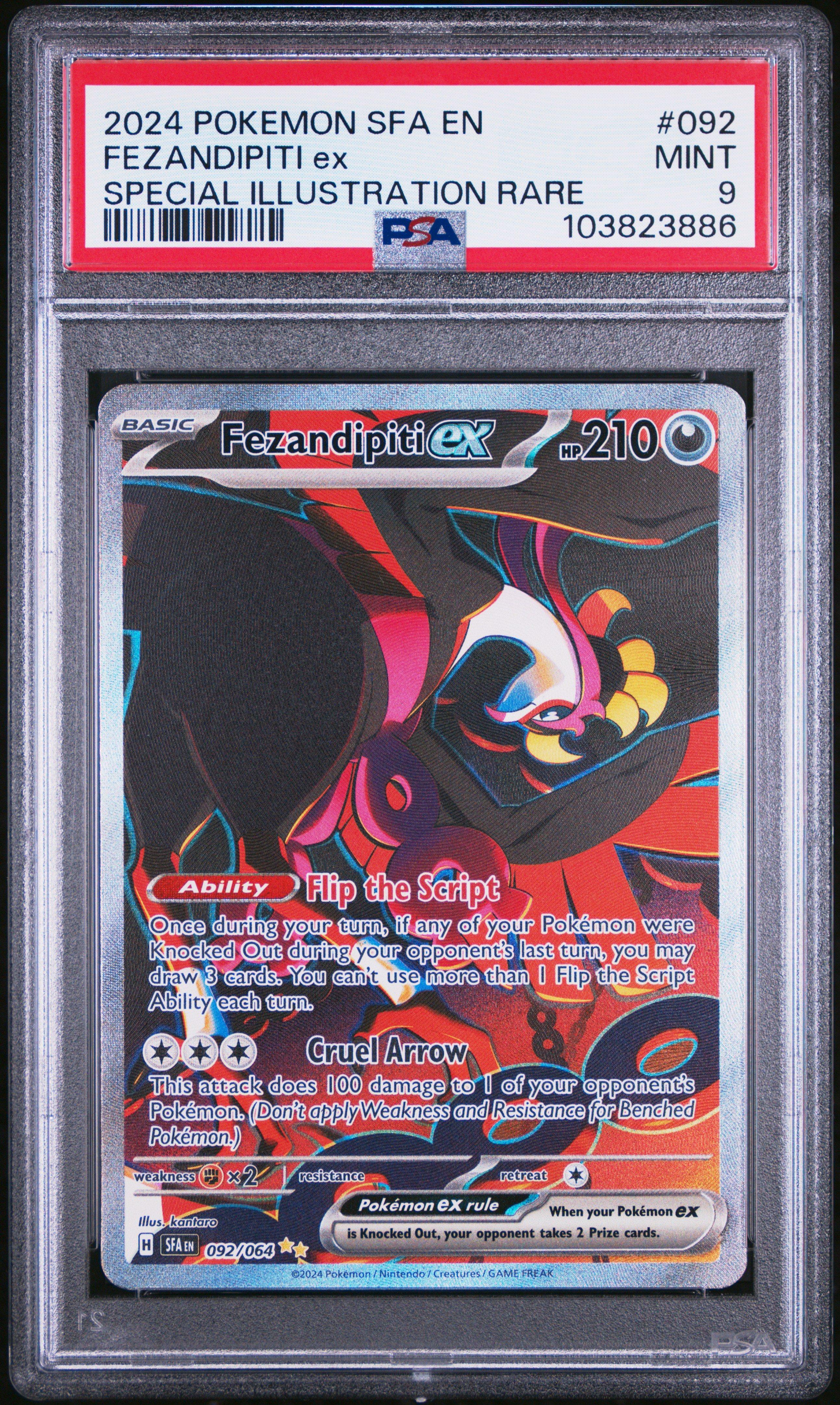 2024 Pokemon Sfa En-shrouded Fable 092 Fezandipiti Ex Special Illustration Rare PSA