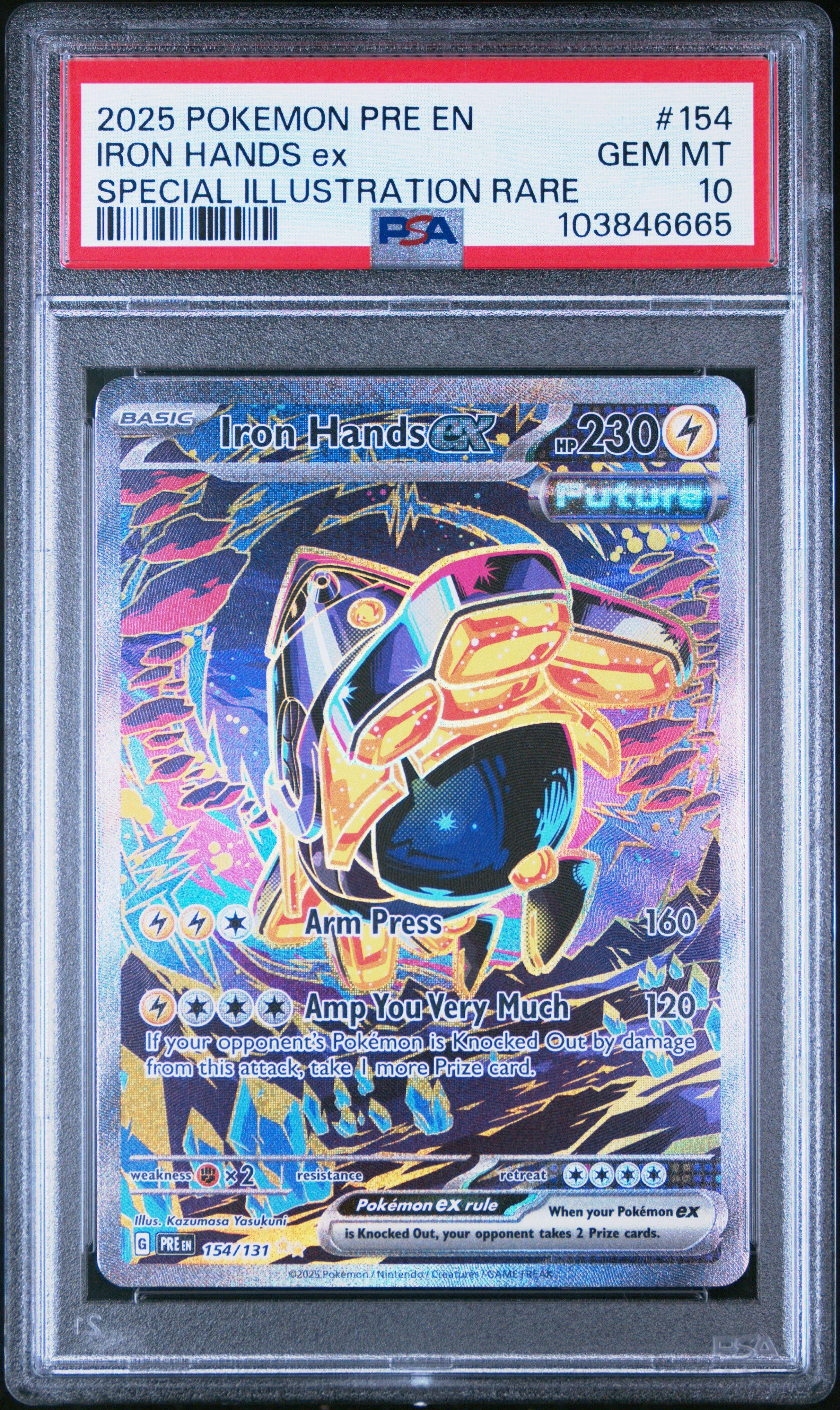 2025 Pokemon Pre En-prismatic Evolutions 154 Iron Hands Ex Special Illustration Rare PSA