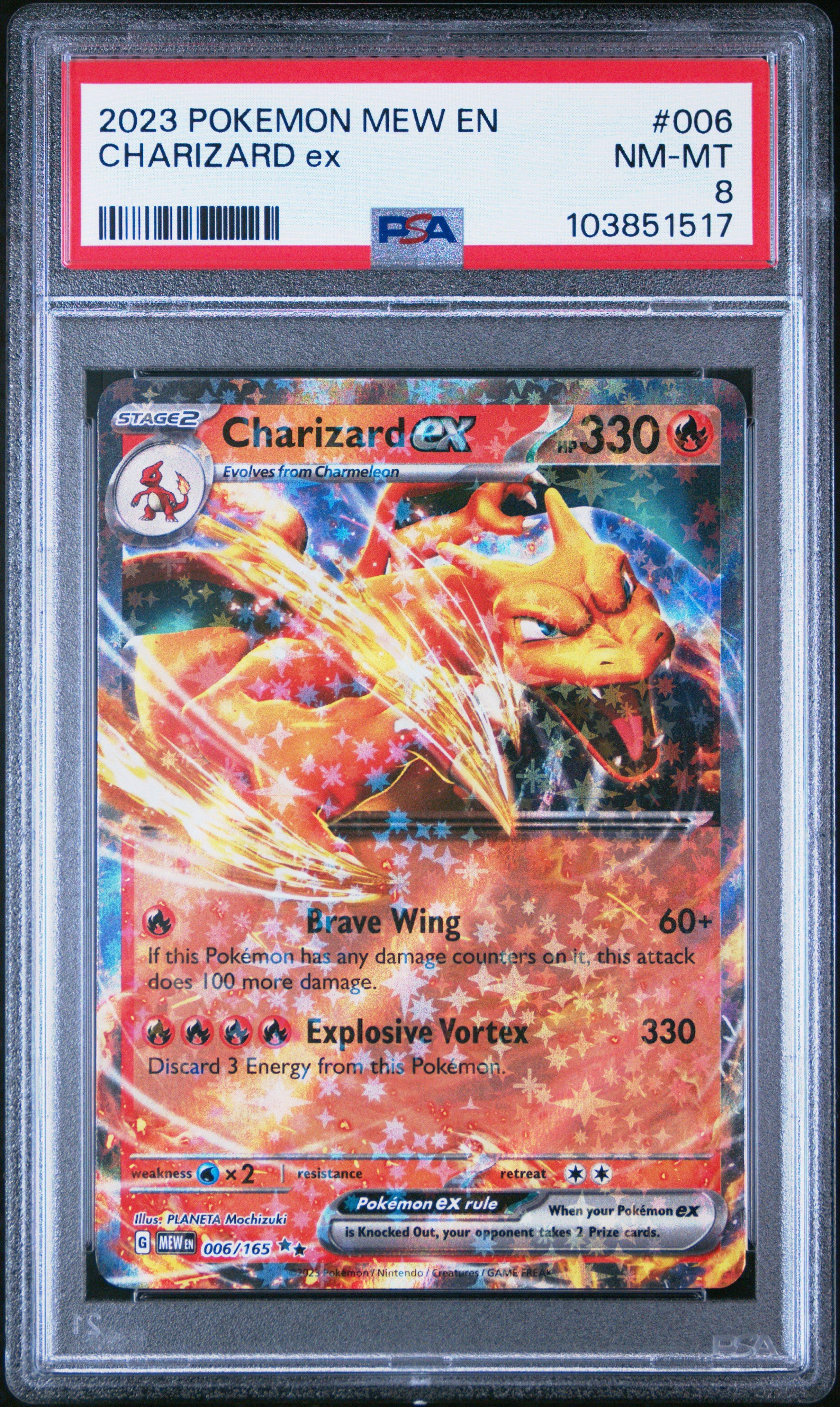 where to get pokemon cards graded nearby 2023 Pokemon Mew En-151 006 Charizard Ex PSA 8 Graded Card