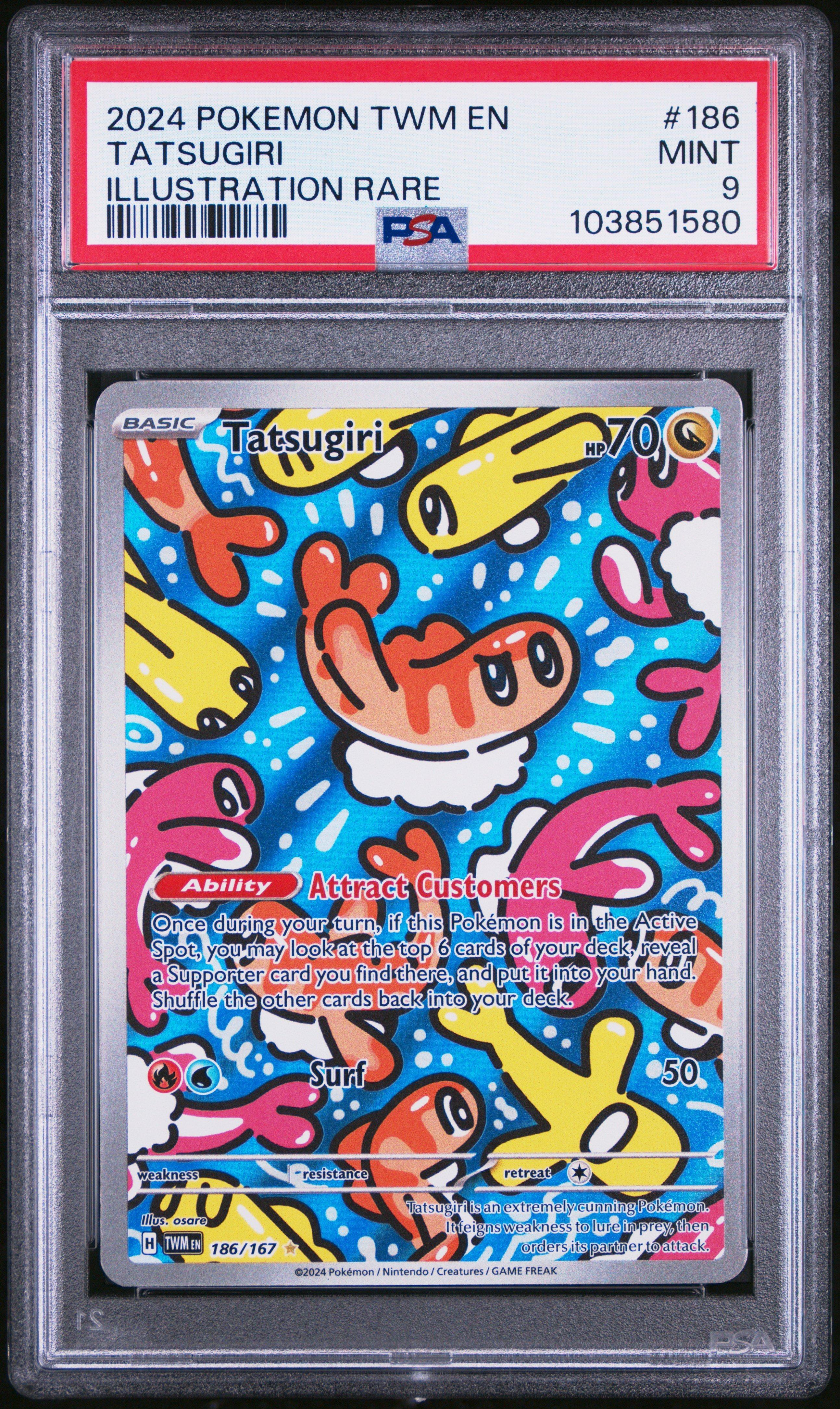 2024 Pokemon Twm En-twilight Masquerade 186 Tatsugiri Illustration Rare PSA