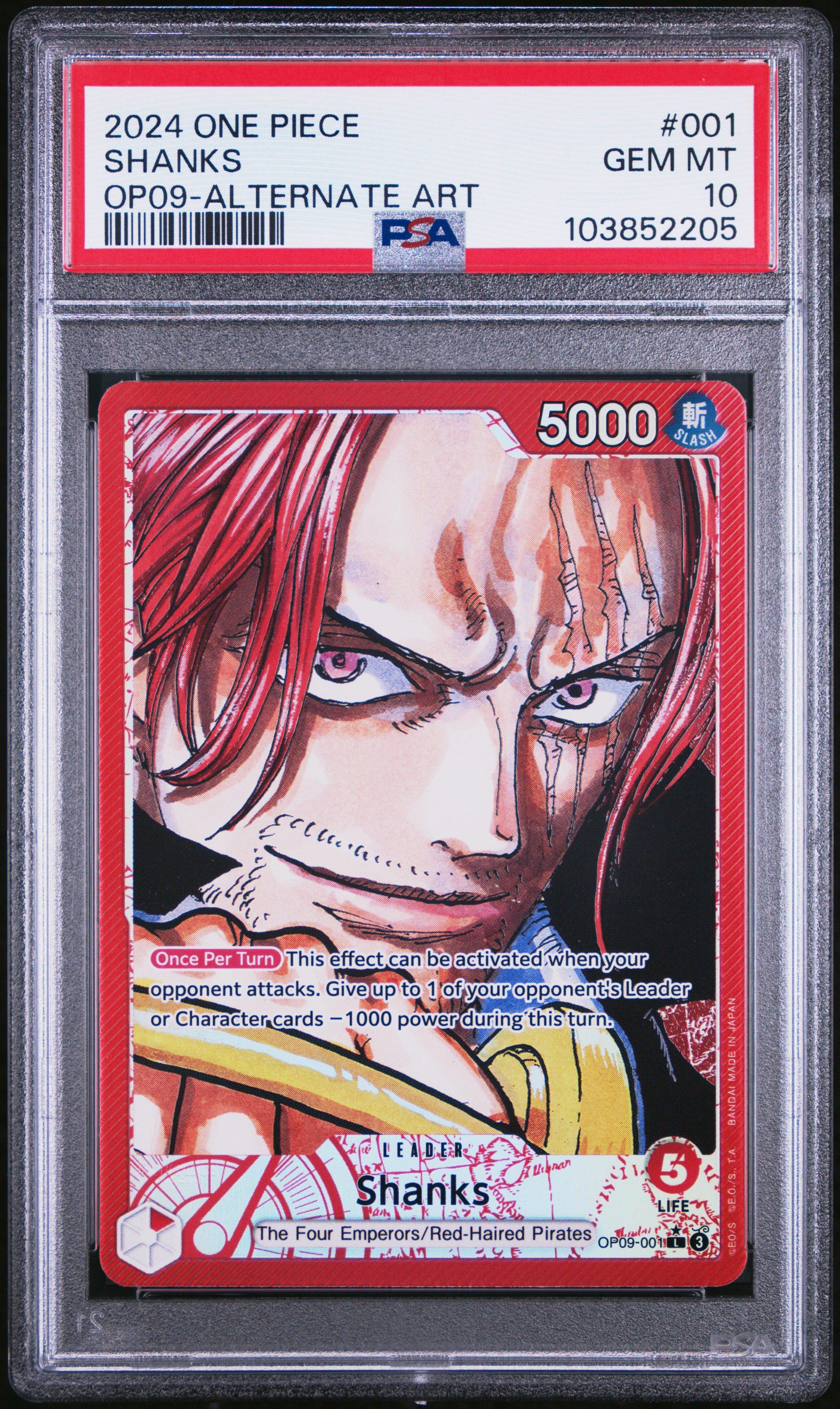 【PSA10】 SHANKS SPECIAL ALTERNATE ART PSA 10 Shanks (SP Alt Art) ST16-004 SR A Fist of Divine