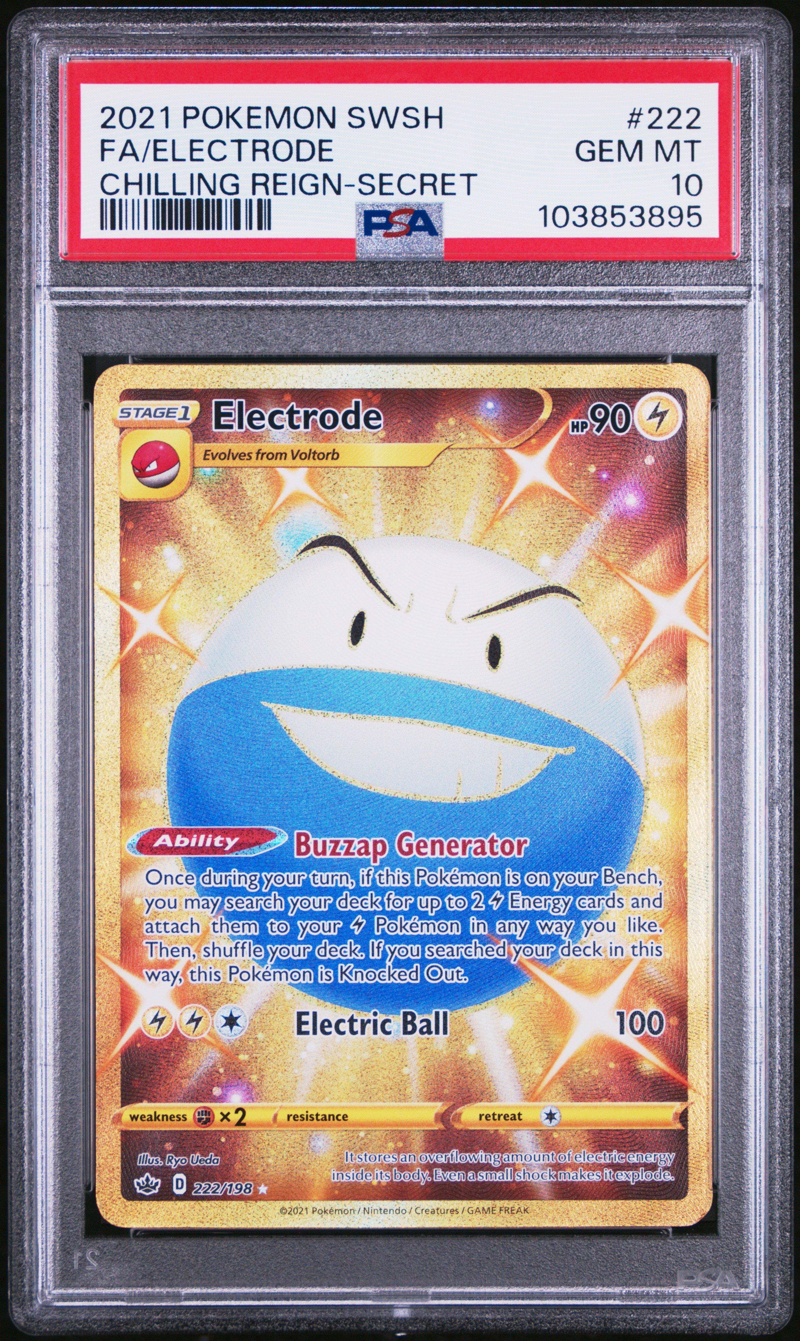 2021 Pokemon Sword & Shield Chilling Reign 222 Full Art/electrode Secret PSA 10