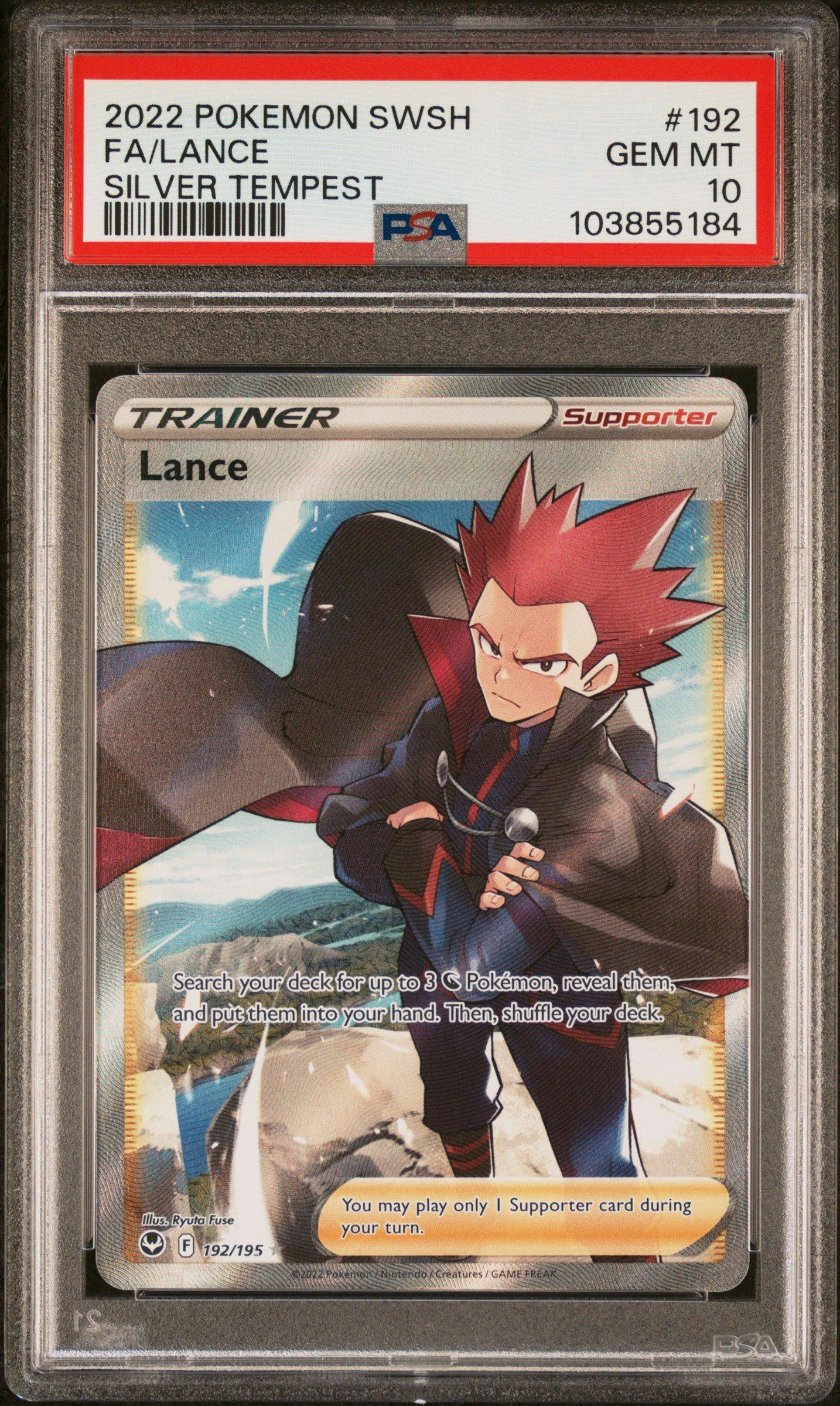 lance pokemon card price 2022 Pokemon Sword & Shield Silver Tempest 192 Full Art/lance PSA 10 Graded  Card
