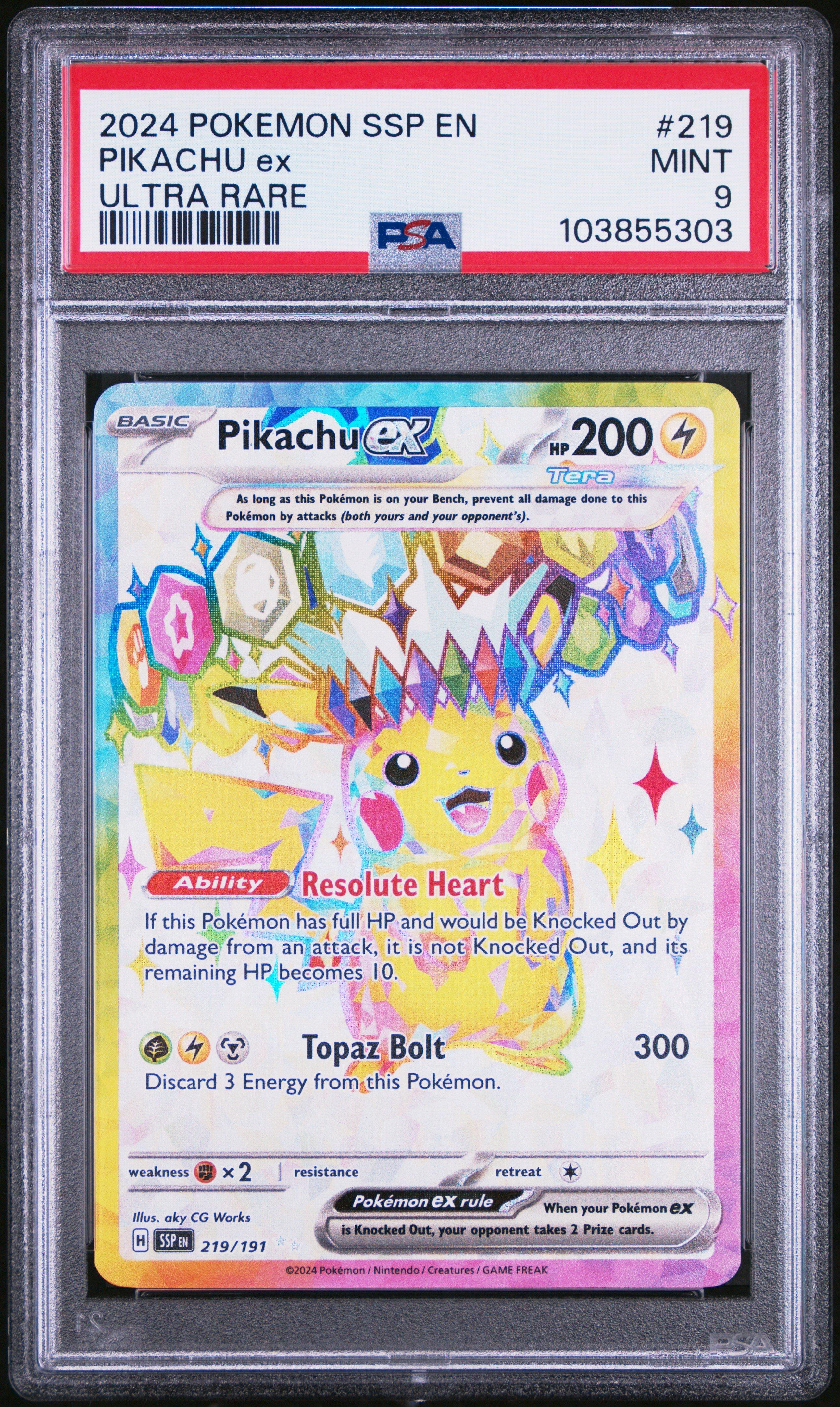2024 Pokemon Ssp En-surging Sparks 219 Pikachu Ex Ultra Rare
