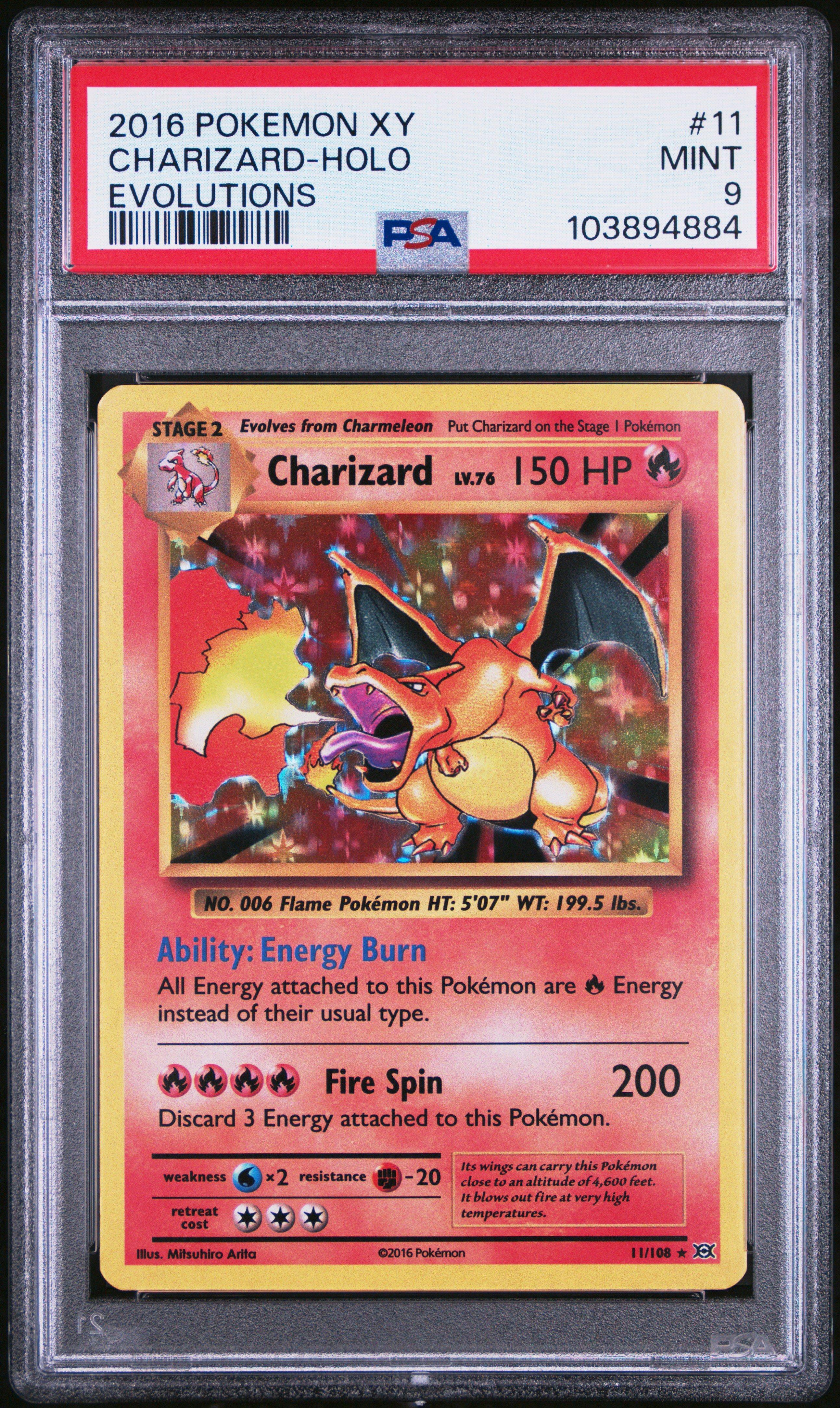 2016 Pokemon Xy Evolutions 11 Charizard-holo PSA 9 Graded Card