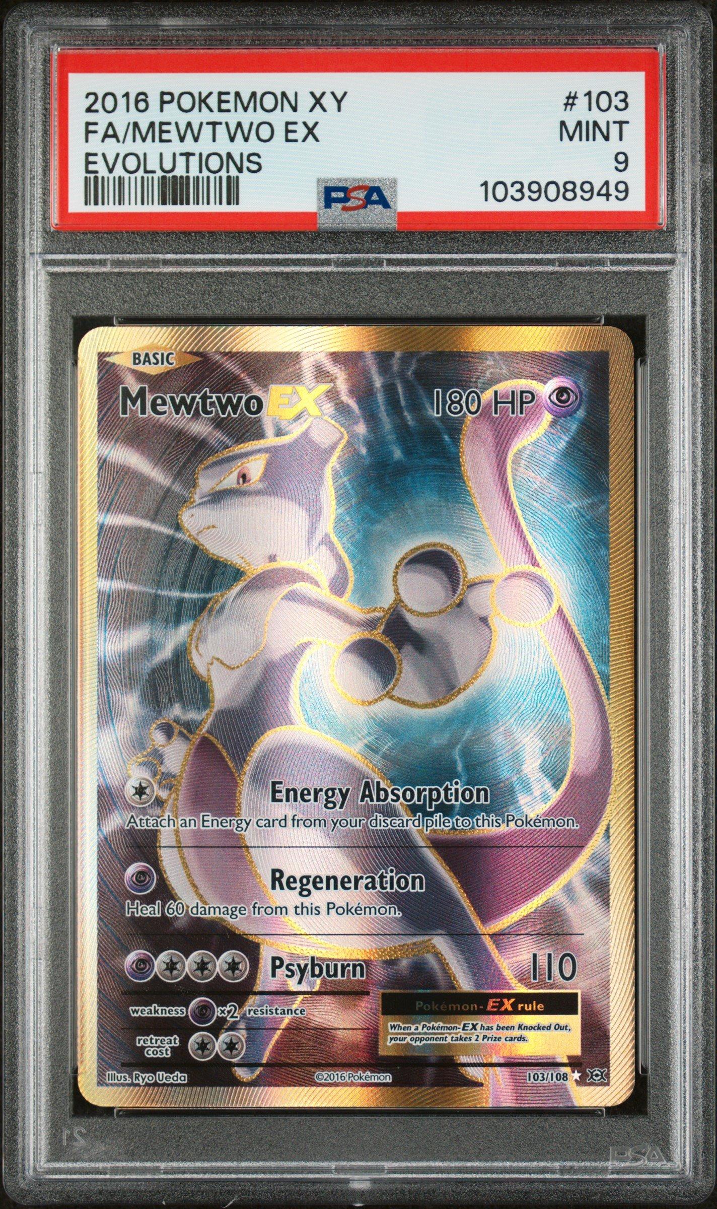 2016 Pokemon Xy Evolutions 103 Full Art/mewtwo Ex PSA 9 Graded