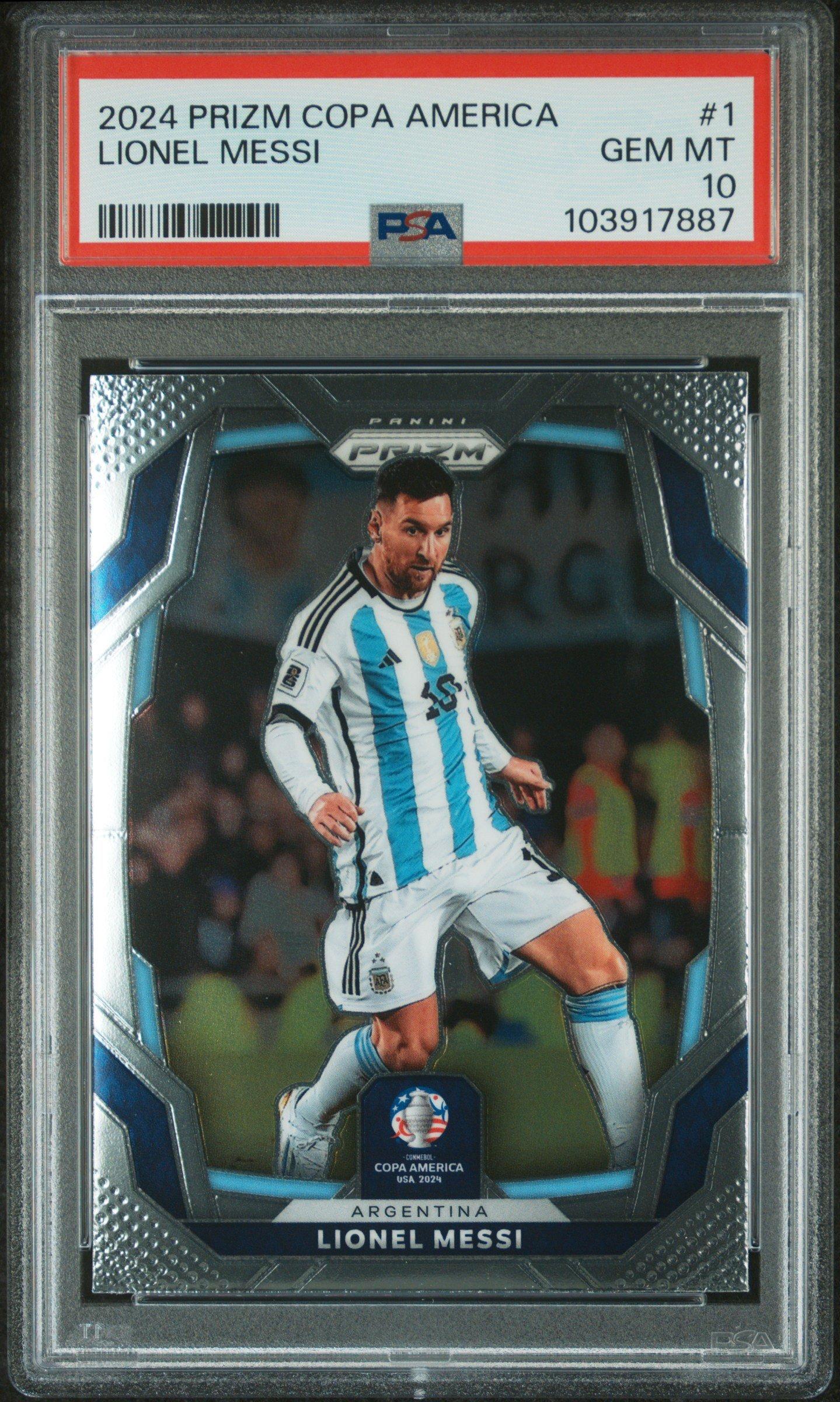 2024 Panini Prizm Conmebol Copa America 1 Lionel Messi PSA
