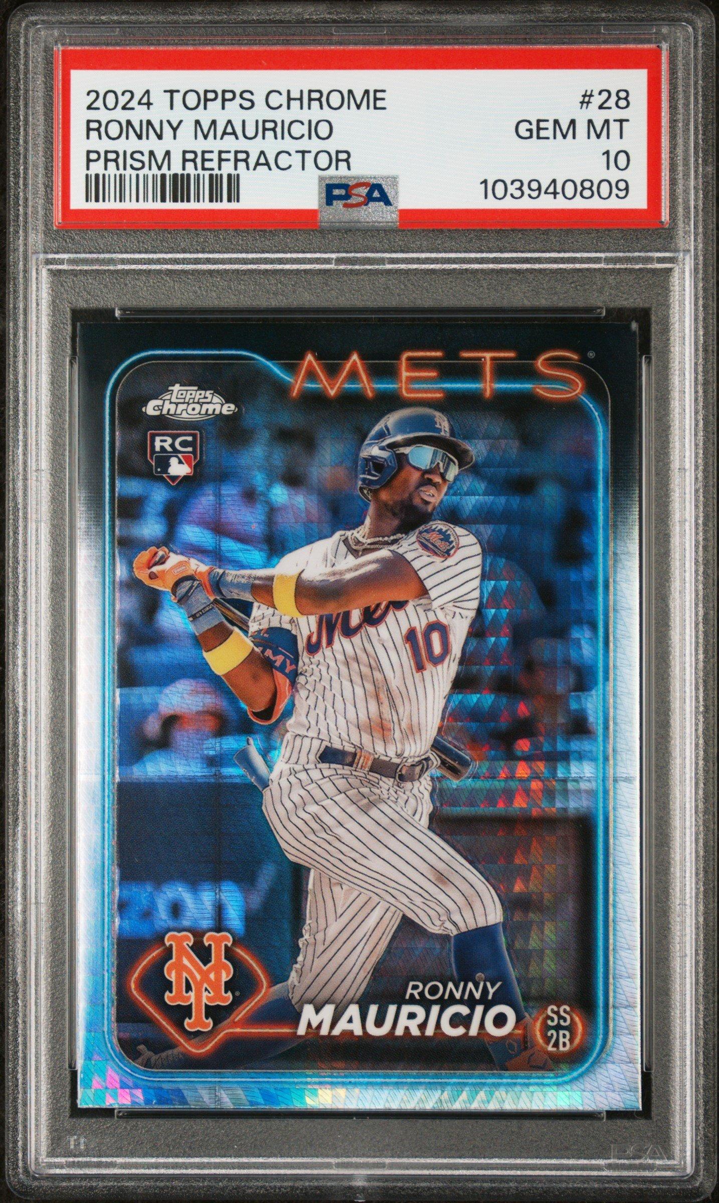 2024 Topps Chrome 28 Ronny Mauricio Prism Refractor PSA 10