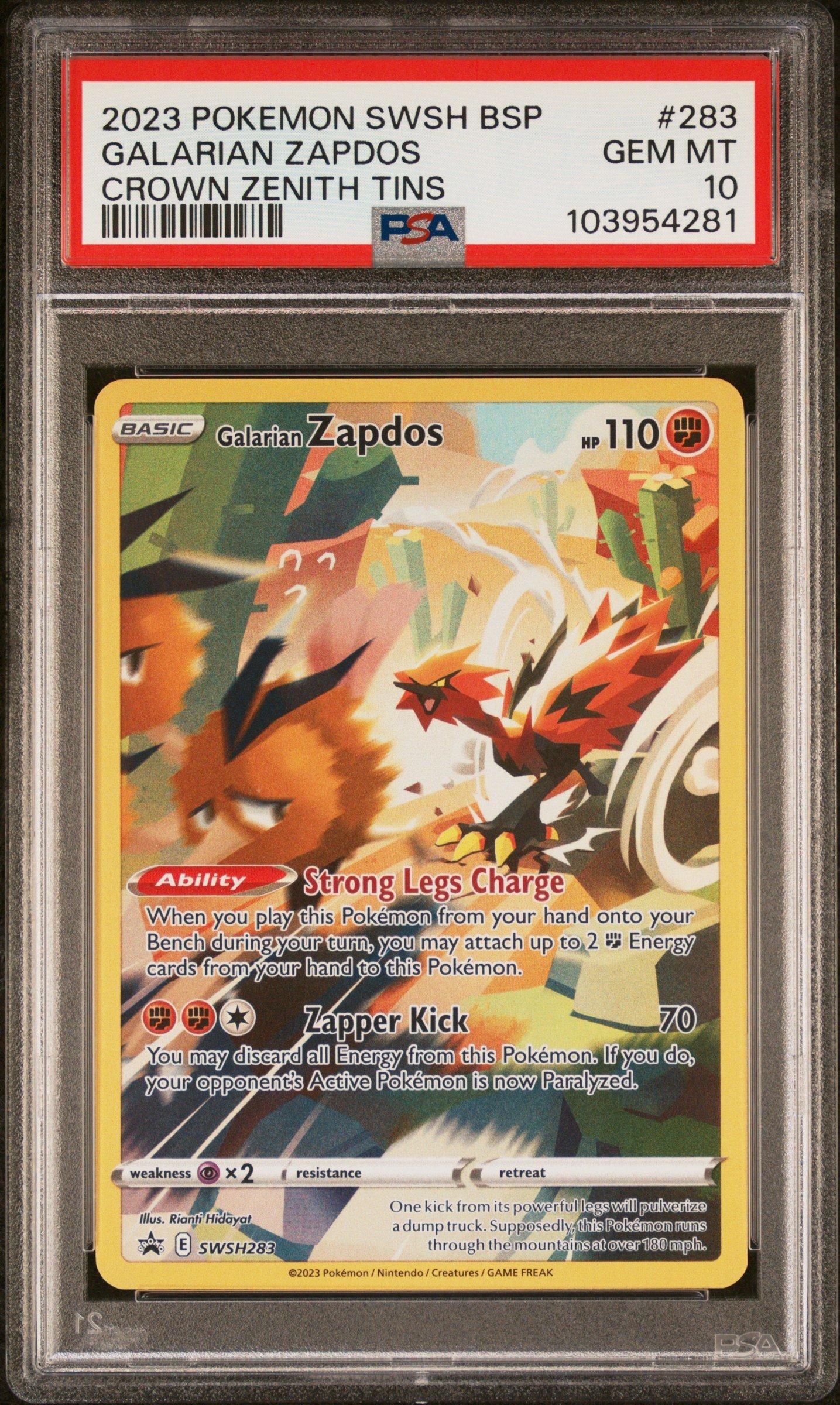 2023 Pokemon Swsh Black Star Promo 283 Galarian Zapdos Crown