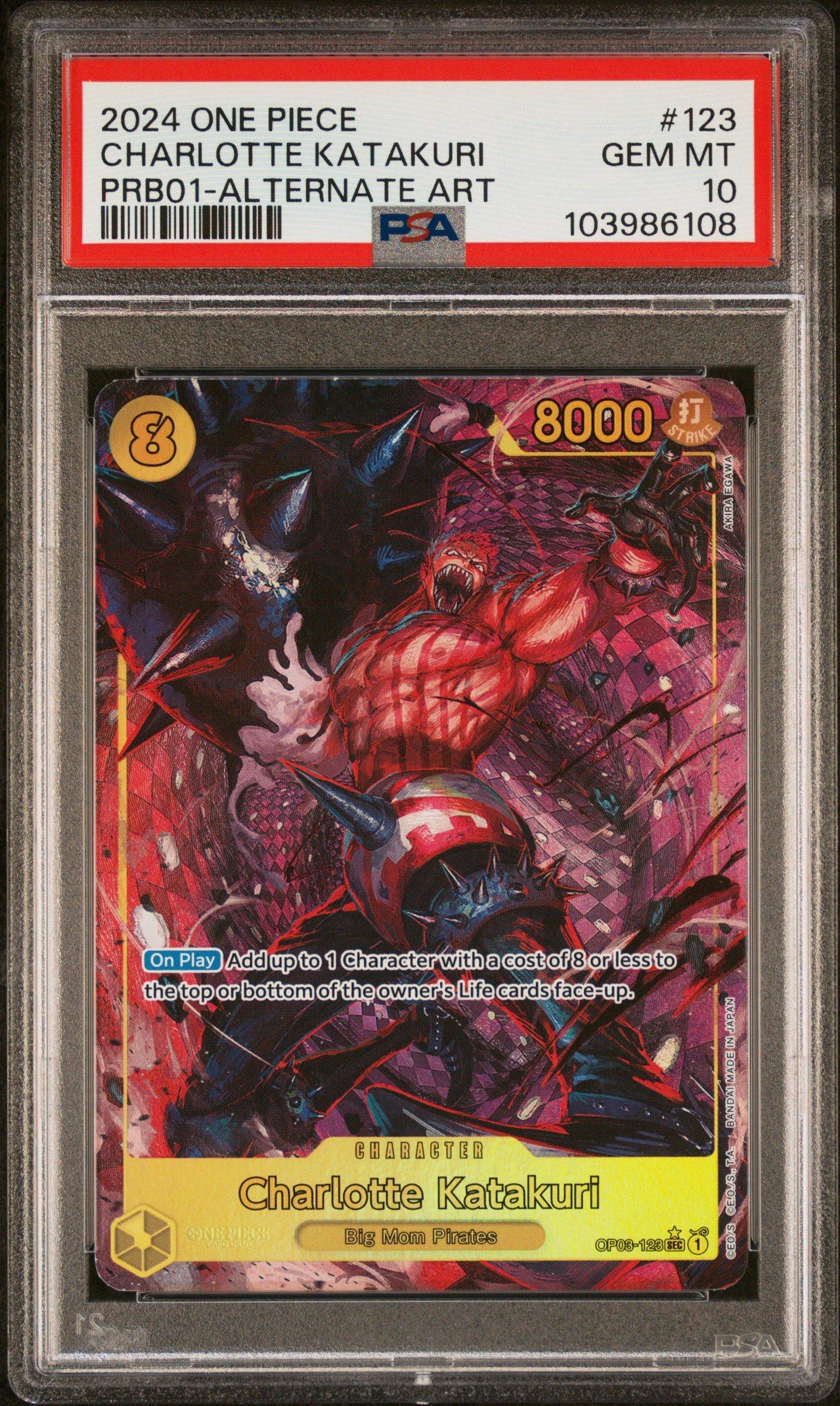2024 One Piece Prb01-premium Booster -one Piece Card The Best- 123 Charlotte Katakuri Alternate Art PSA 10