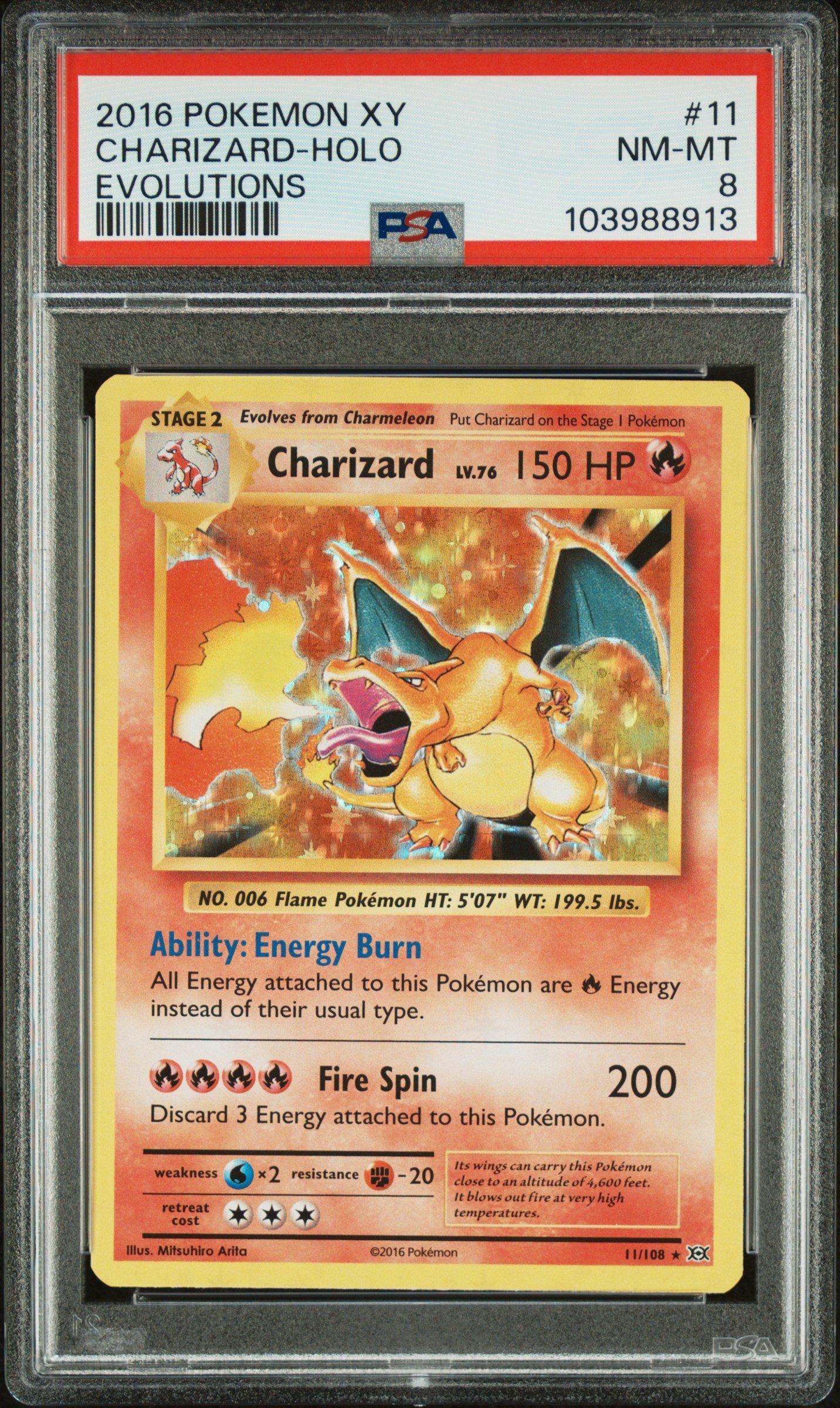 2016 Pokemon Xy Evolutions 11 Charizard-holo PSA 8 Graded Card