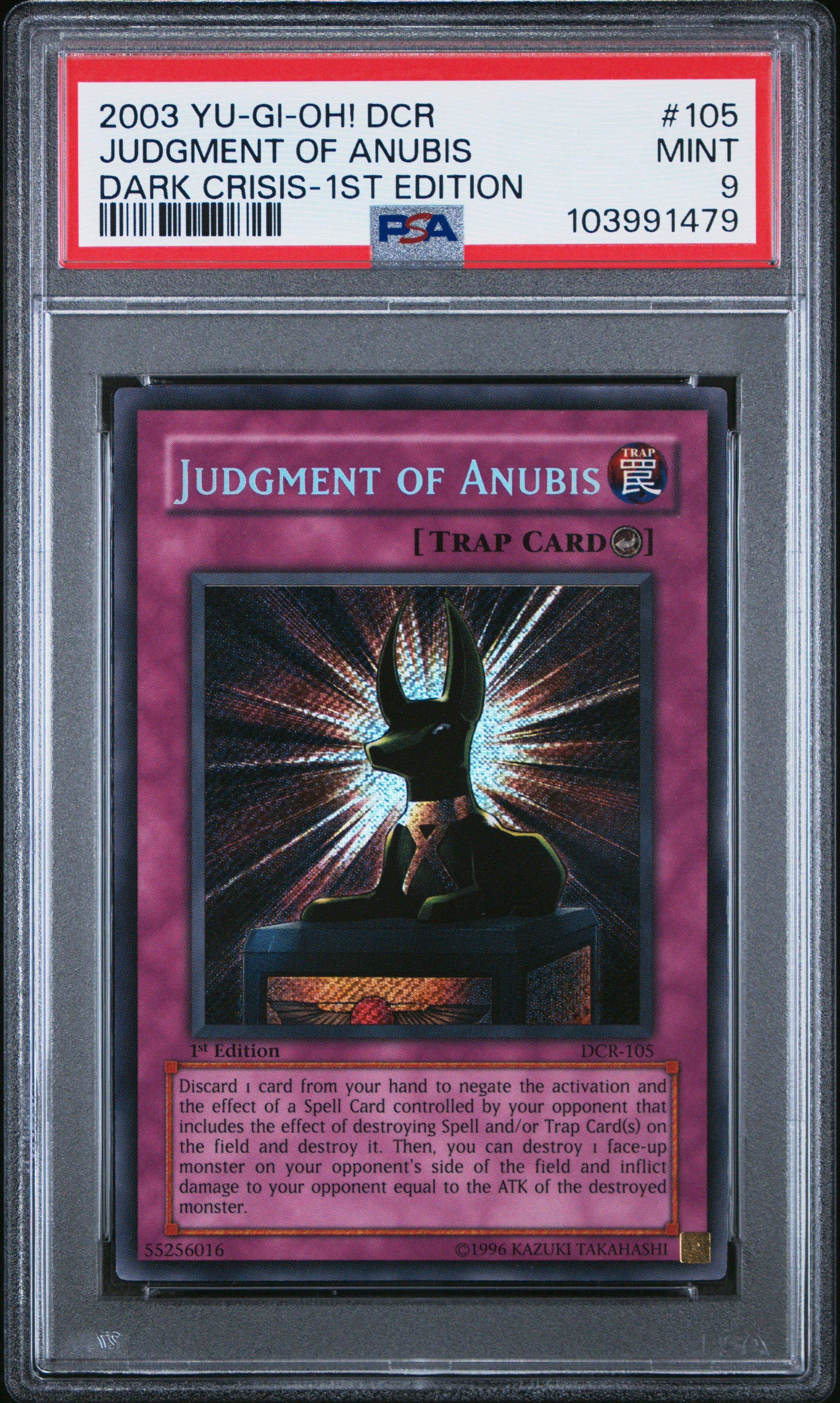 2003 Yu-gi-oh! Dcr-dark Crisis 105 Judgment Of Anubis 1st Edition PSA