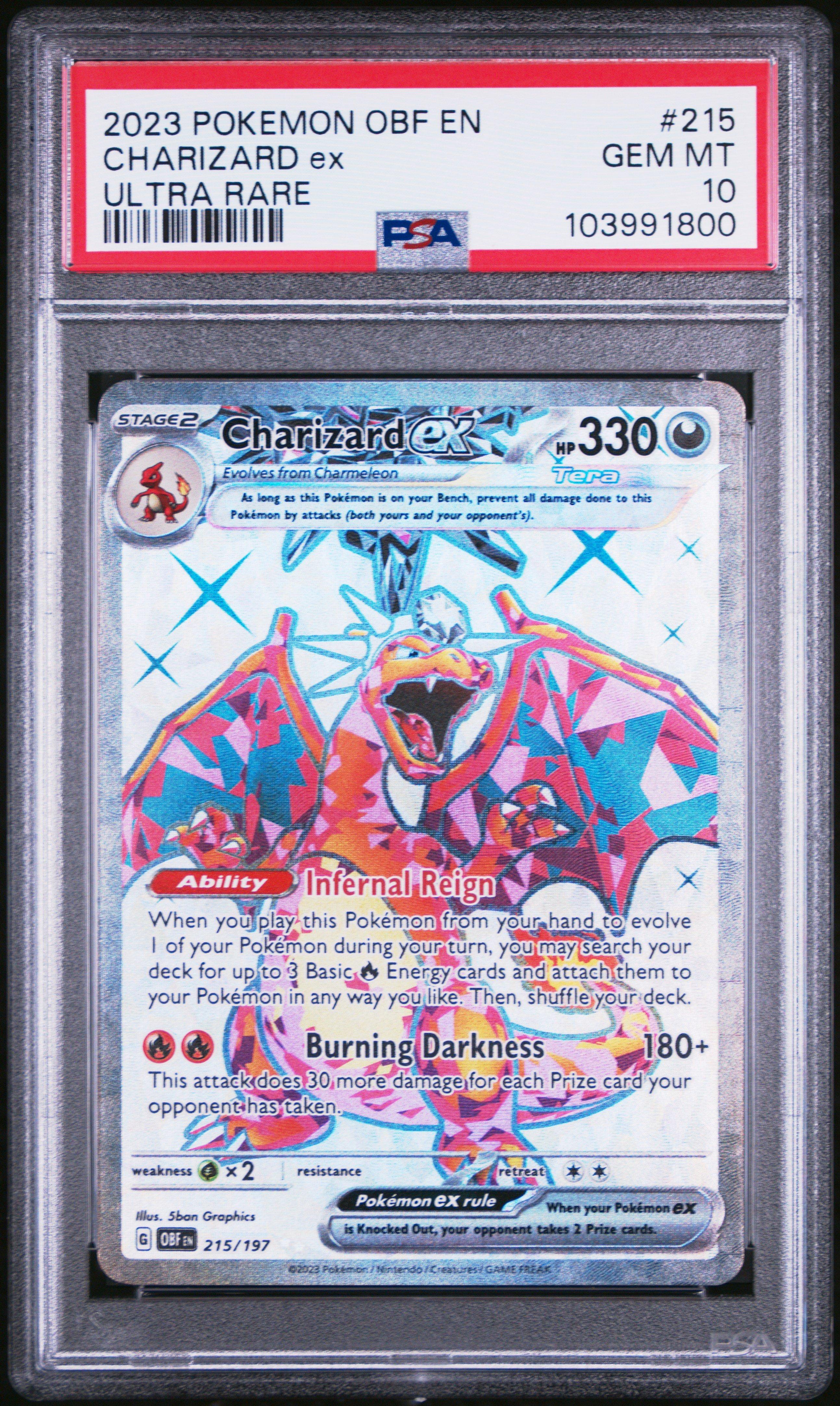 2023 Pokemon Obf En-obsidian Flames 215 Charizard Ex Ultra Rare