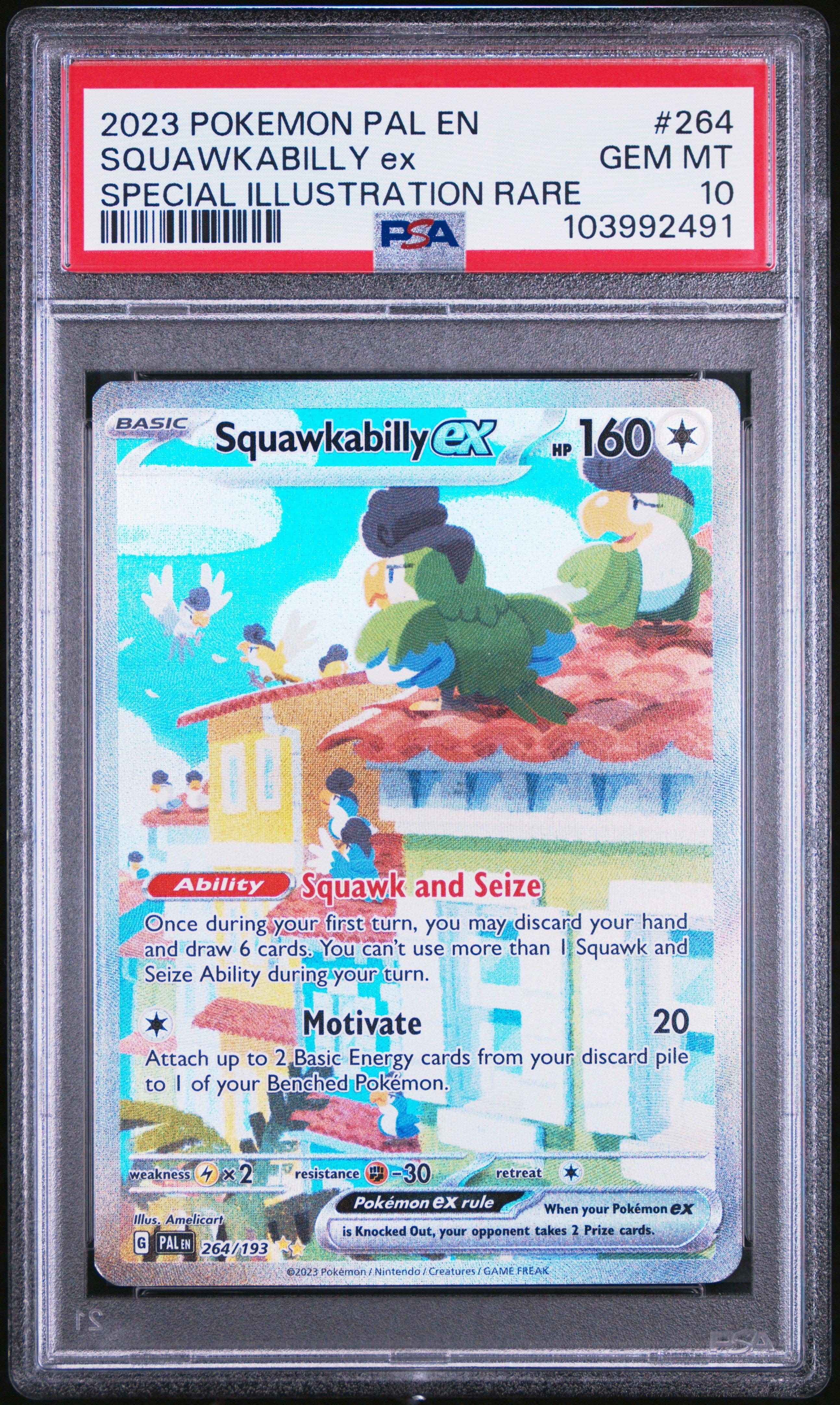 2023 Pokemon Pal En-paldea Evolved 264 Squawkabilly Ex Special Illustration Rare PSA 10