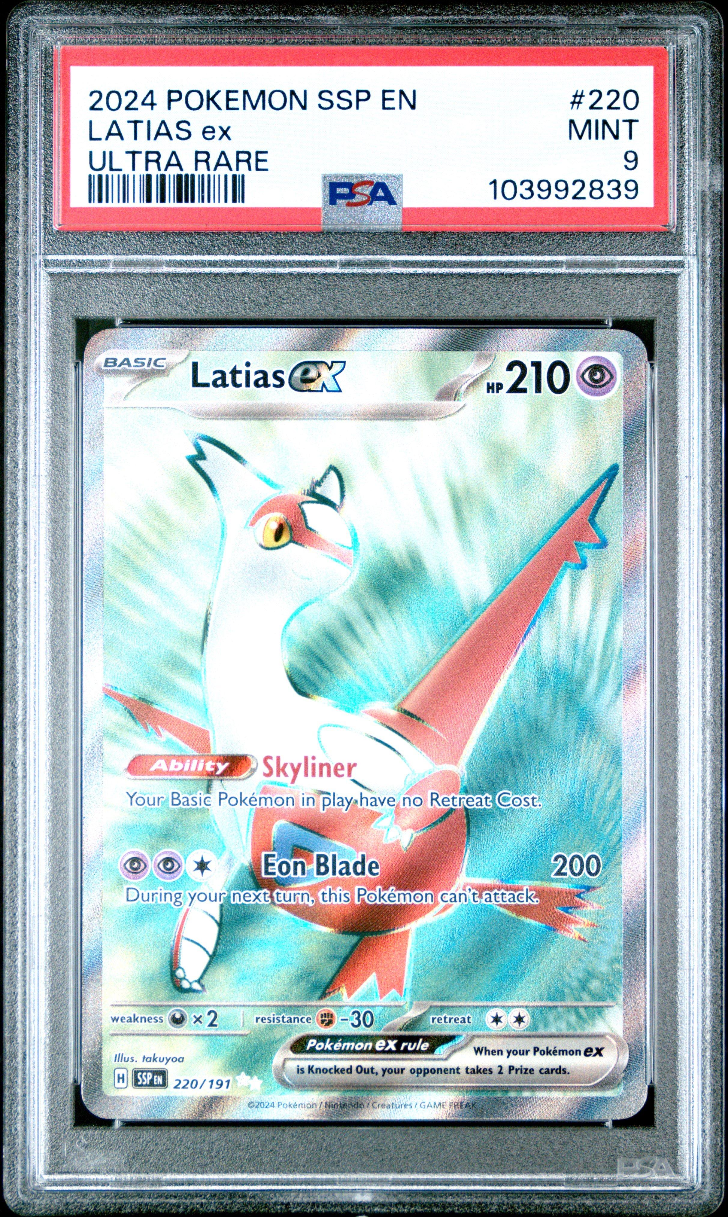 2024 Pokemon Ssp En-surging Sparks 220 Latias Ex Ultra Rare PSA 9 Graded  Card | GameStop