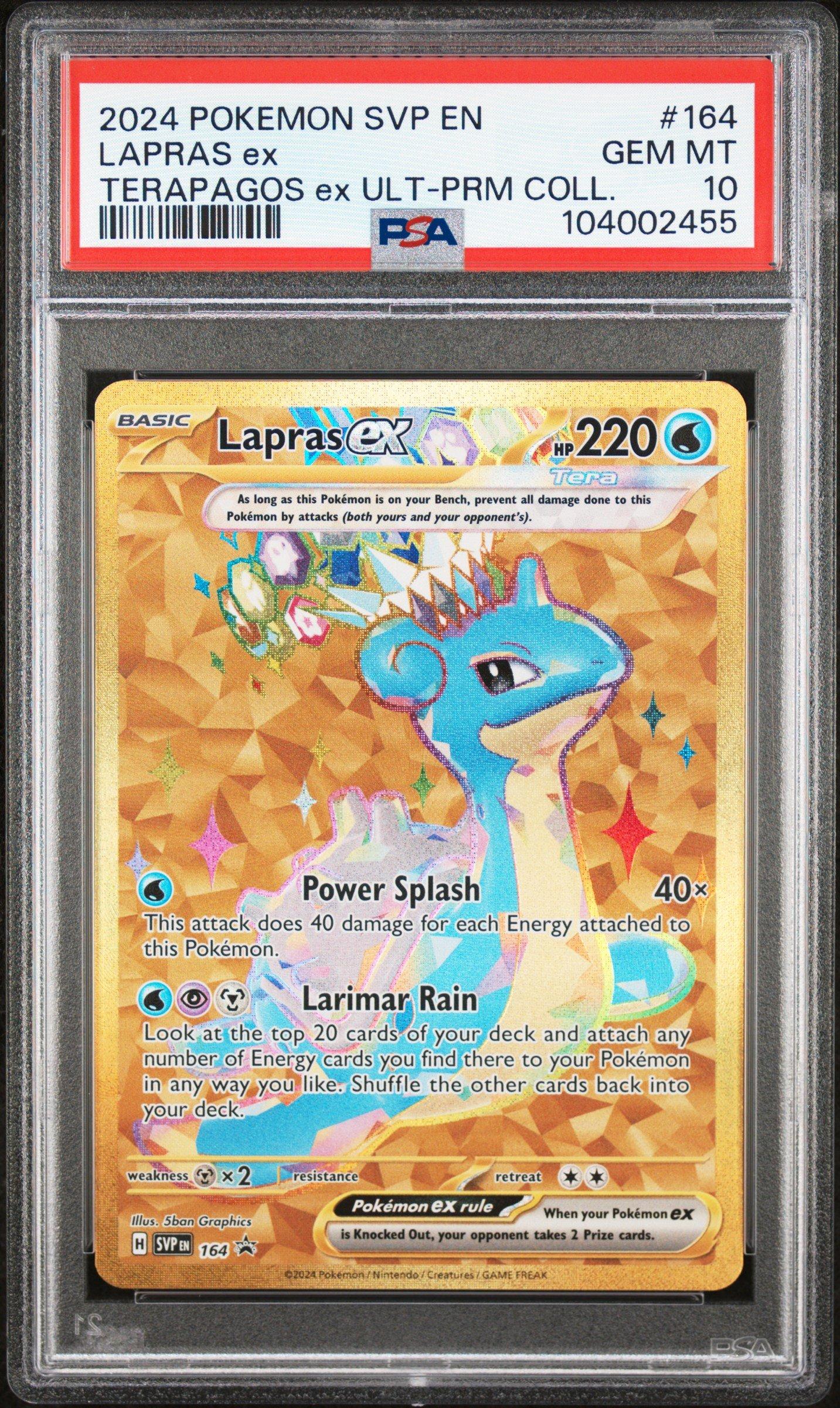 2024 Pokemon Svp En-sv Black Star Promo 164 Lapras Ex Terapagos Ex Ultra-premium Collection PSA