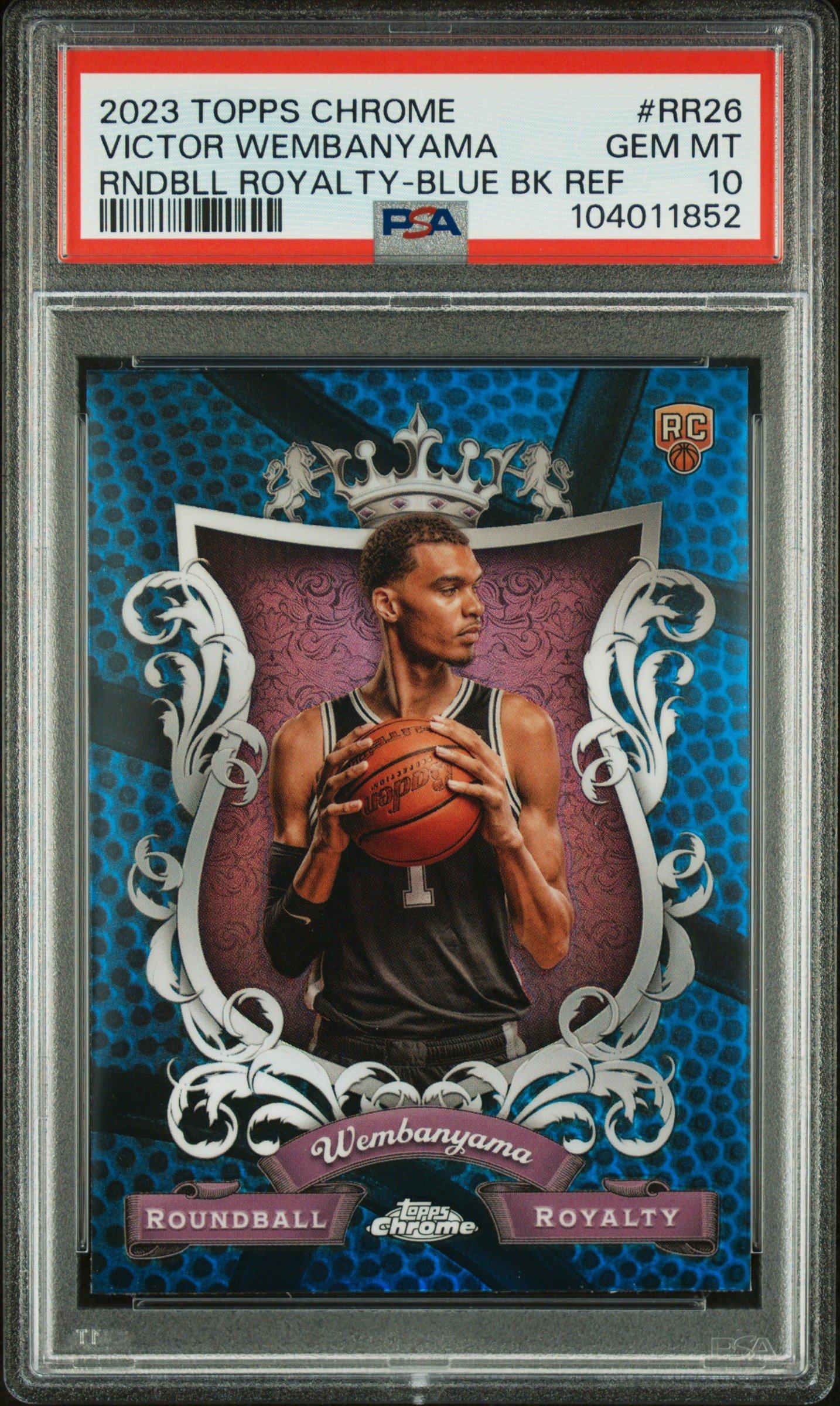 2023 Topps Chrome Roundball Royalty Rr26 Victor Wembanyama Blue Basketball Refractor PSA 10