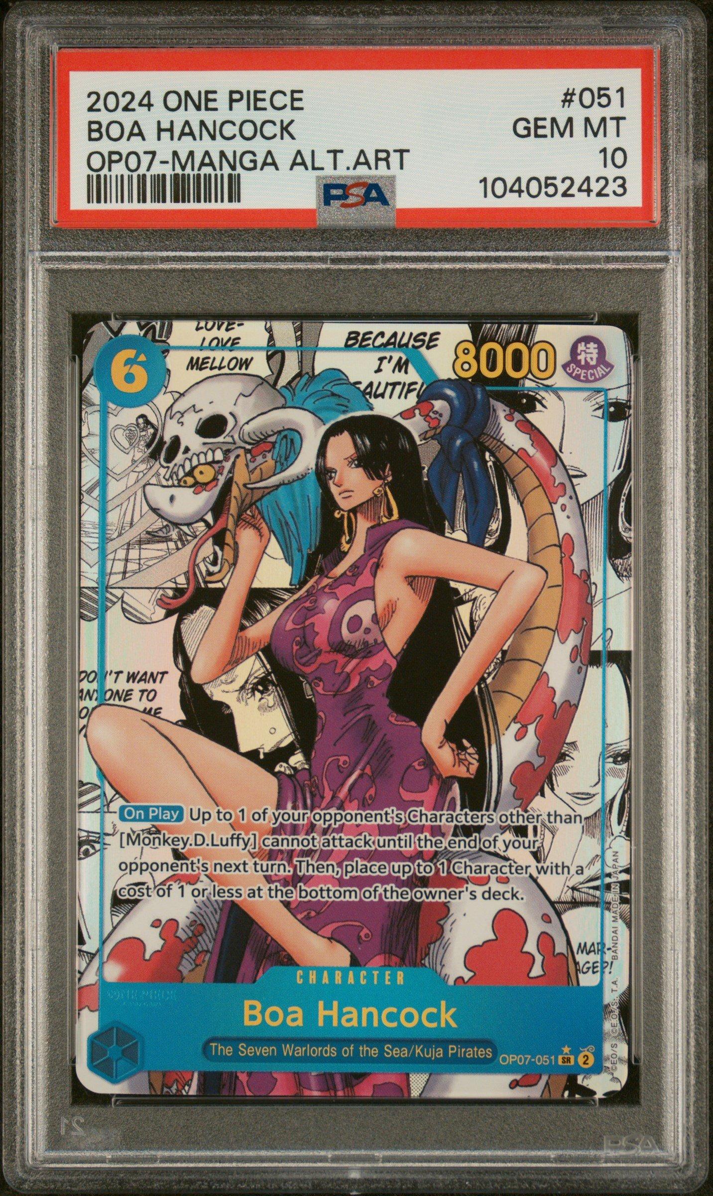 2024 One Piece Op07-500 Years In The Future 051 Boa Hancock Manga Alternate Art PSA 10