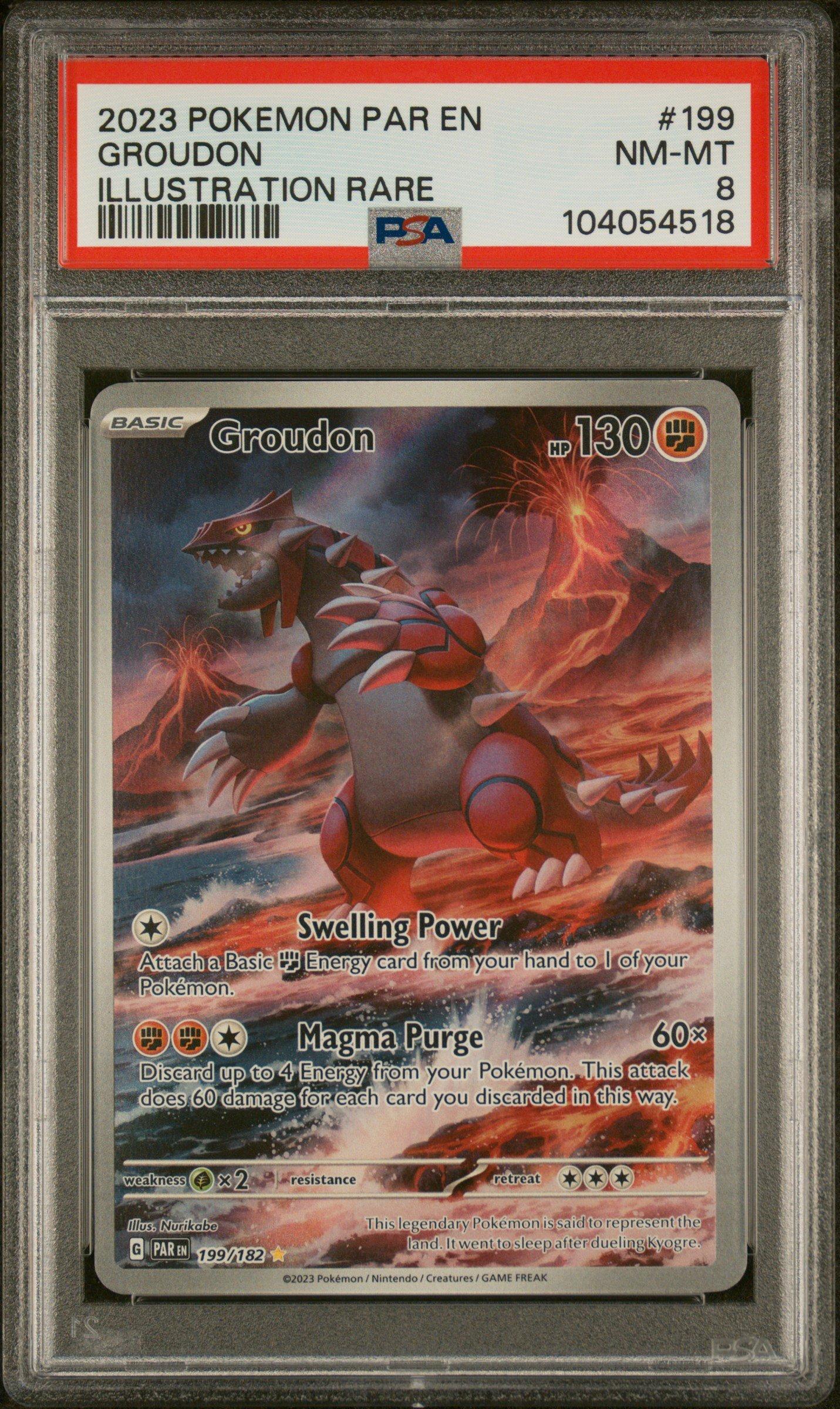 2023 Pokemon Par En-paradox Rift 199 Groudon Illustration Rare PSA