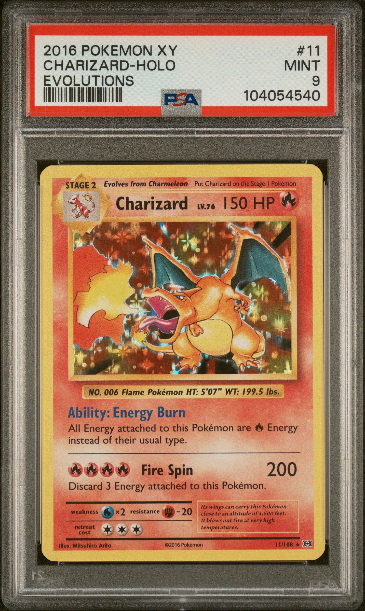 rare 2016 pokemon cards 2016 Pokemon Xy Evolutions 11 Charizard-holo PSA 9 Graded Card
